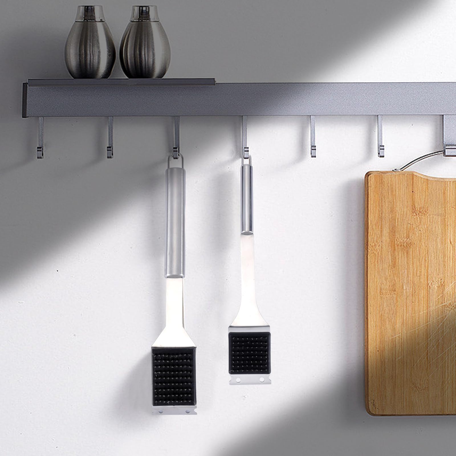 2 Pack Grill Brush And Scraper, 16.5    & 14    Wire Bbq Grill Brush For Outdoor Grill, 304 Stainless Steel Cleaning Brush Bbq G