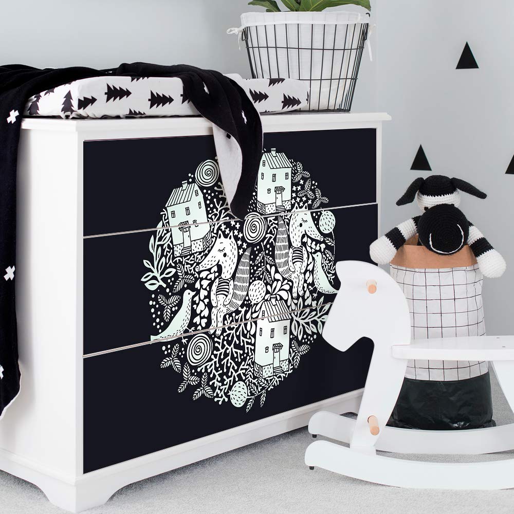 Self-Adhesive Dresser Sticker, Peel And Stick Furniture Stickers/Decals, Removable Furniture Skin (006, Malm)