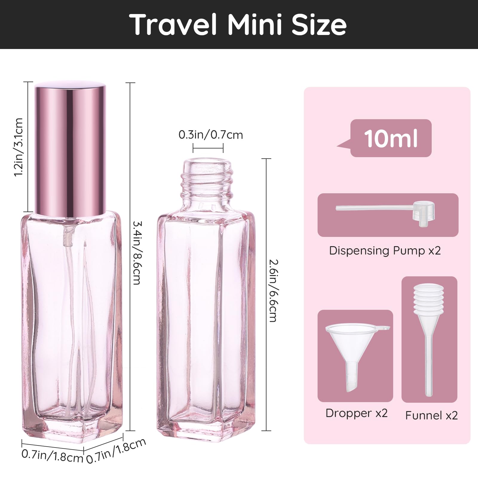 Segbeauty 10Ml Refillable Perfume Bottle, 10 Packs Fine Mist Atomizer Sprayer For Perfume, Empty Glass Spray Bottle Mini Portabl