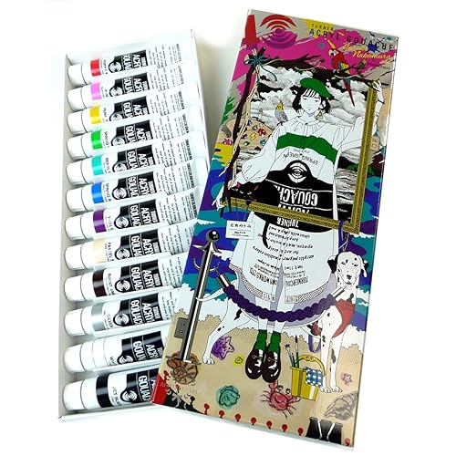 Turner Color Acrylic Gouache  12 Colors  Yusuke Nakamura Set  2nd AG1A2  0.4 fl oz (11 ml)
