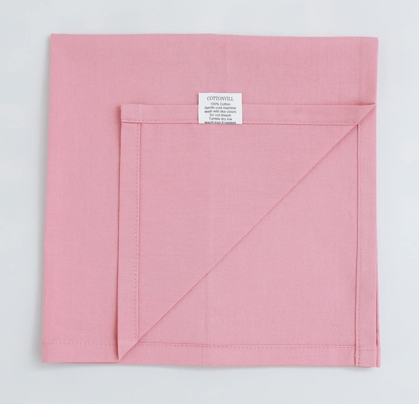 Cottonvill 100% Cotton Cloth Napkins Highly Absorbent Fabric (18X18 Inch 12 Pack, 21-Cameo Pink)