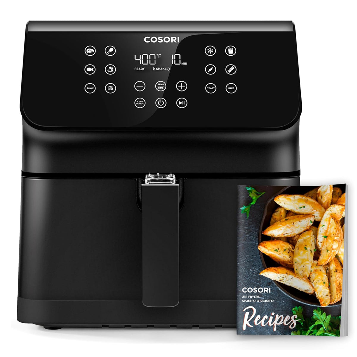 Cosori 12-In-1 Air Fryer 5.8Qt, Toast, Bake, Nutrition Facts For 100+ In-App Recipes, Adaptiq Tech Fast Cook, For Main & Side Di