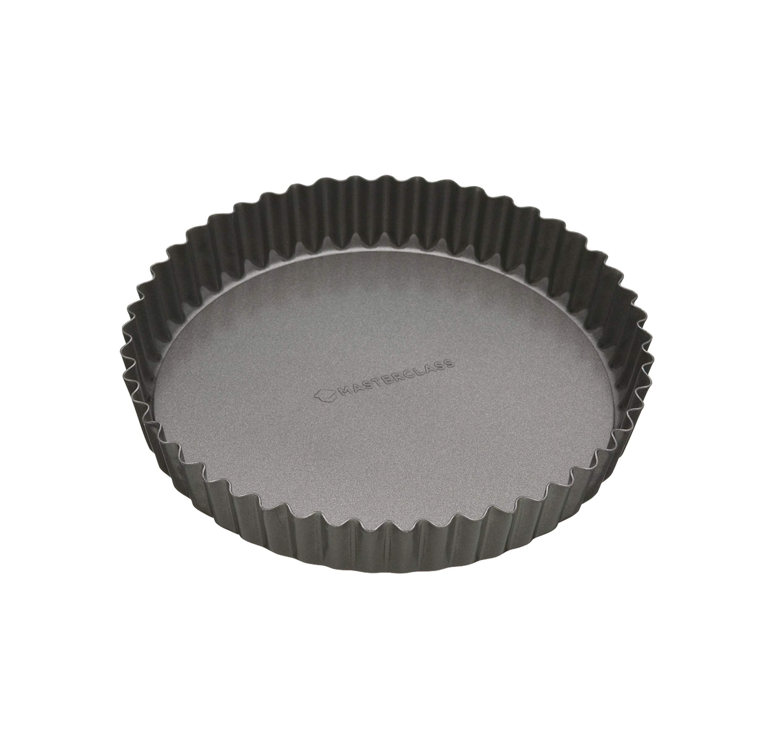 Kitchencraft Masterclass Non-Stick Fluted Flan Tin/Quiche Pan With Loose Base, 20 Cm (8'')