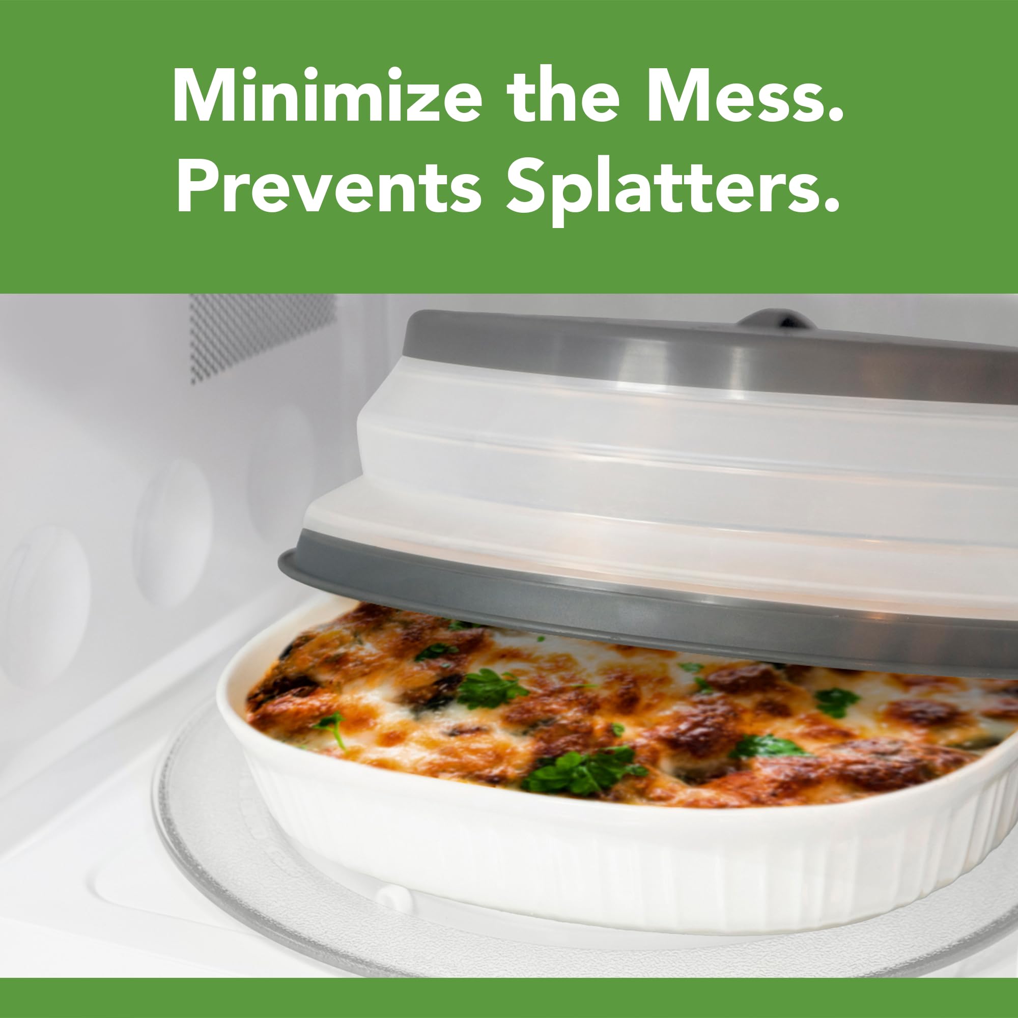 Tovolo Microwave Splatter Cover - Large Charcoal Silicone Lid, Collapsible & Vented, BPA-Free Kitchen Gadget