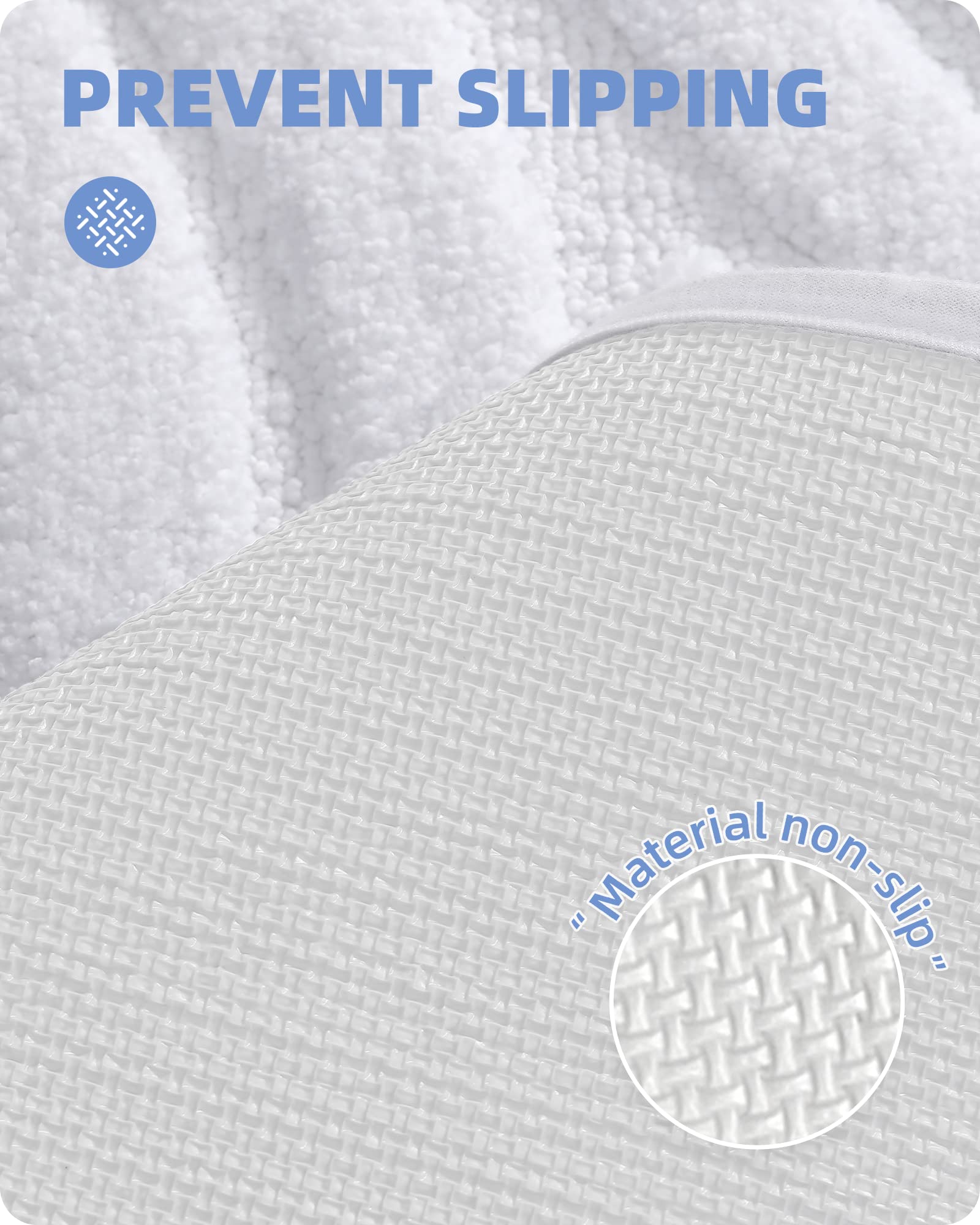 Color G White Bathroom Rugs Absorbent Bath Mat for Shower  16 x 24 Non Slip Bath Rugs for Bathroom  Soft Washable Bathmats Small Bathroom Floor Mat Microfiber Easy to Clean Quick Dry
