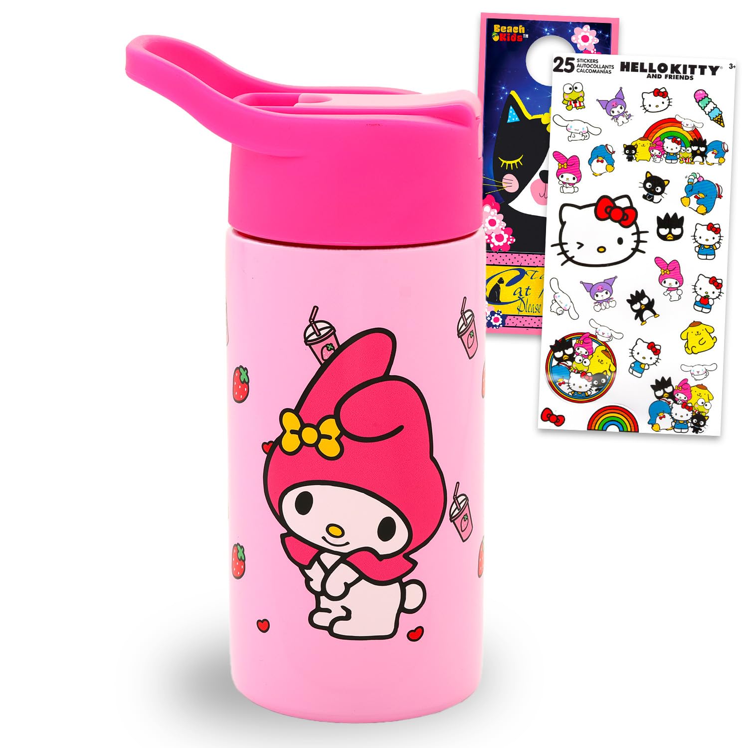 My Melody Stainless Steel Water 14 Oz Bottle for Kids Adults Bundle