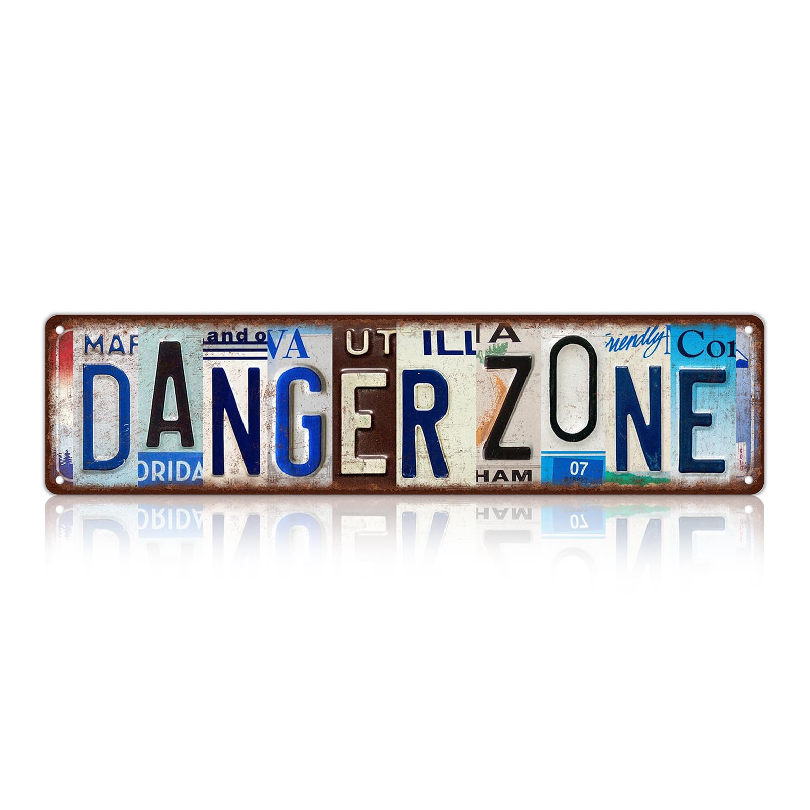 Vintage Danger Zone Wall Decor Street Signs Metal Tin Signs 16 x 4 Inches