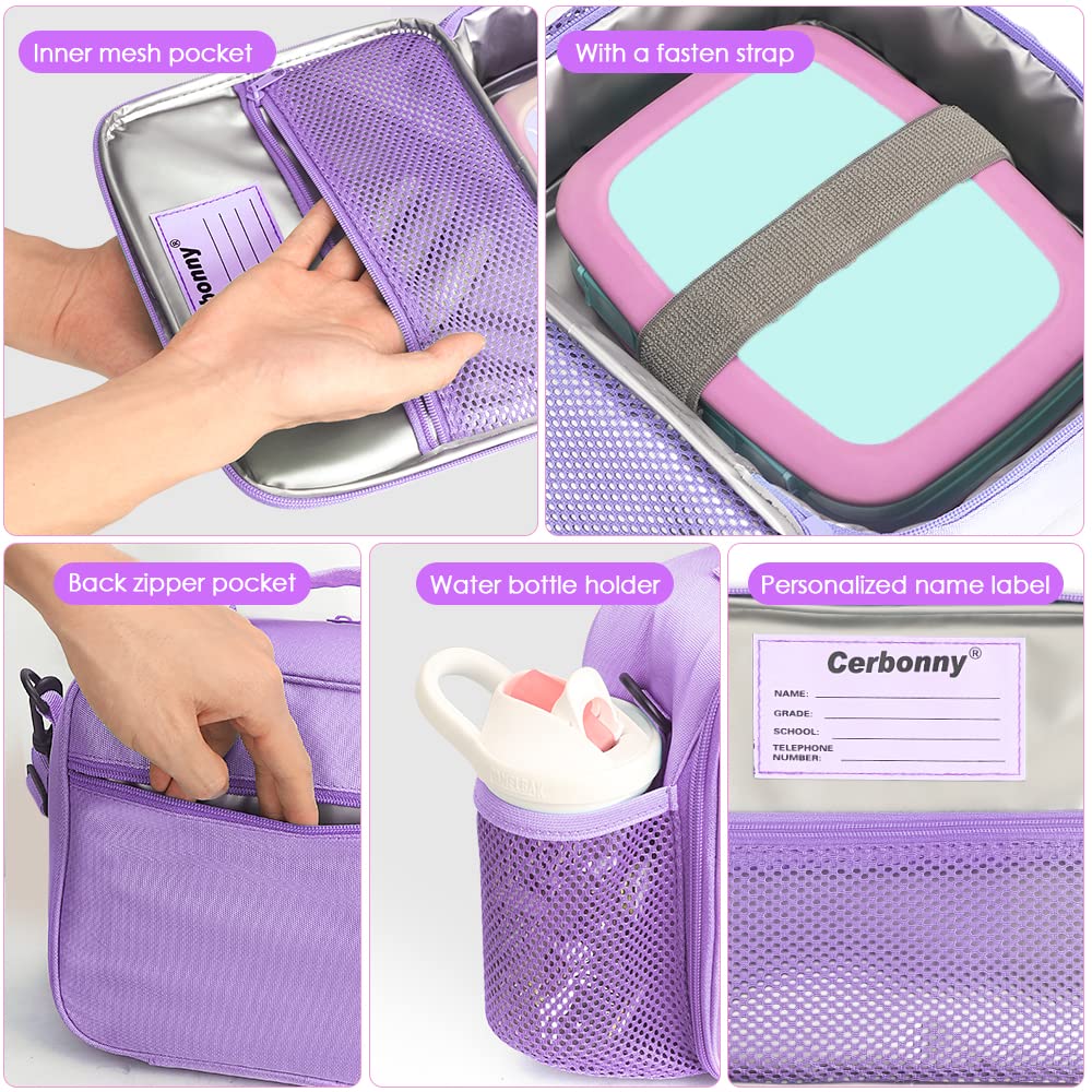 Kids Lunch Box Insulated Kids Lunch Bag,Lunch Box For Girls With Strap And Bottle Holder,Lunch Box For Kids, Toddler Lunch Box W
