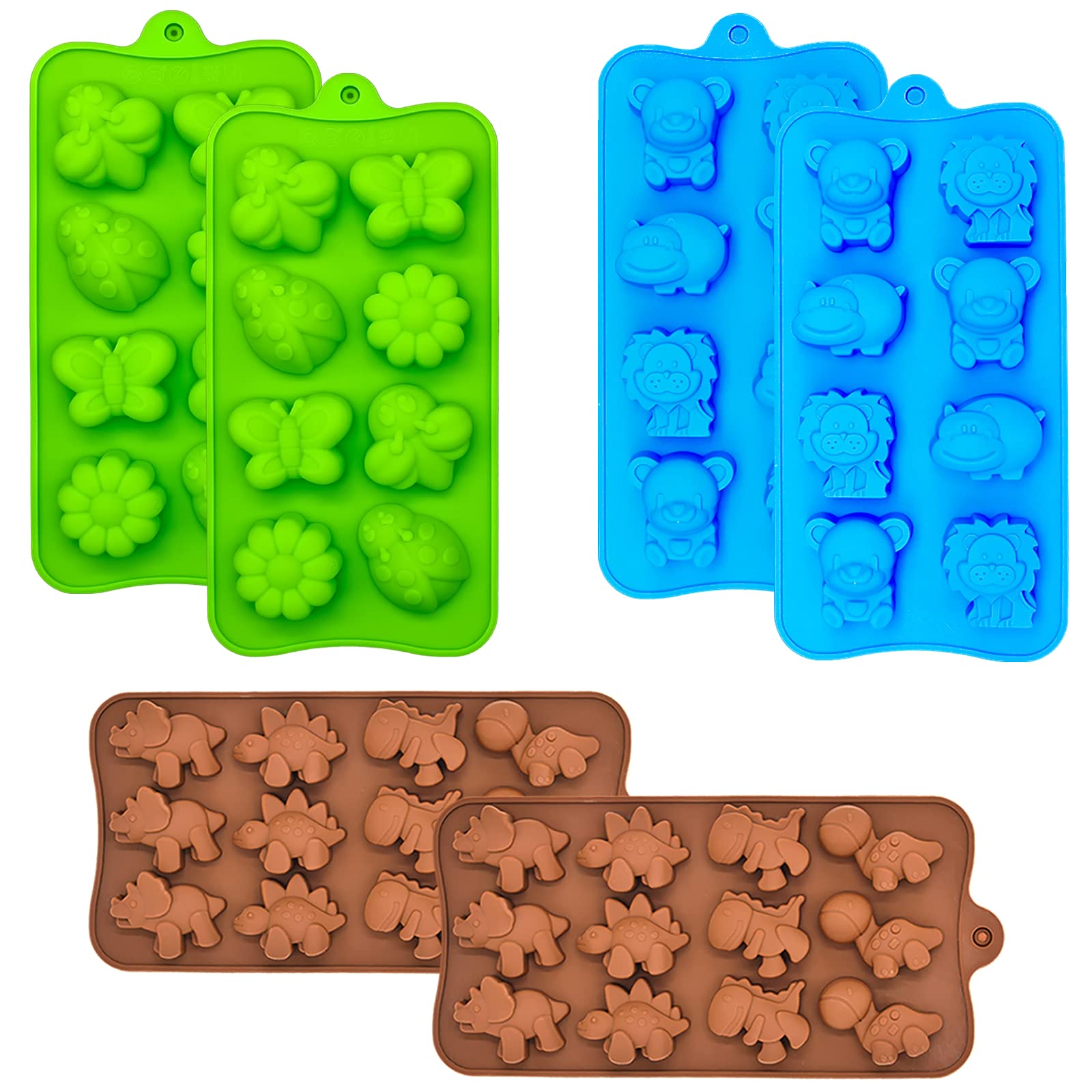 Candy Chocolate Molds Silicone, Non-Stick Animal Jello Molds, Crayon Mold, Silicone Baking Mold - Bpa Free, Forest Theme With Di