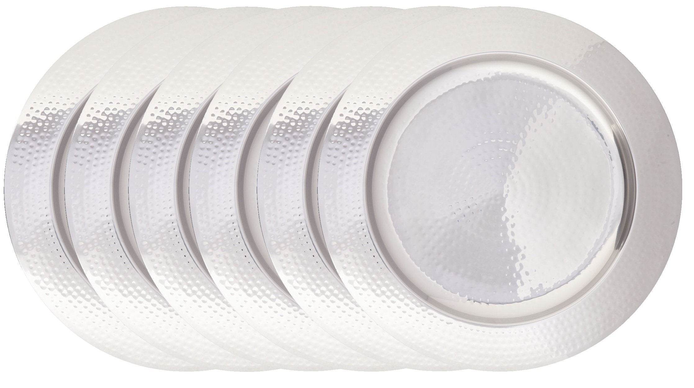 Old Dutch Hammered, 13-Inch, Stainless Steel, Set Of 6 Charger Plates