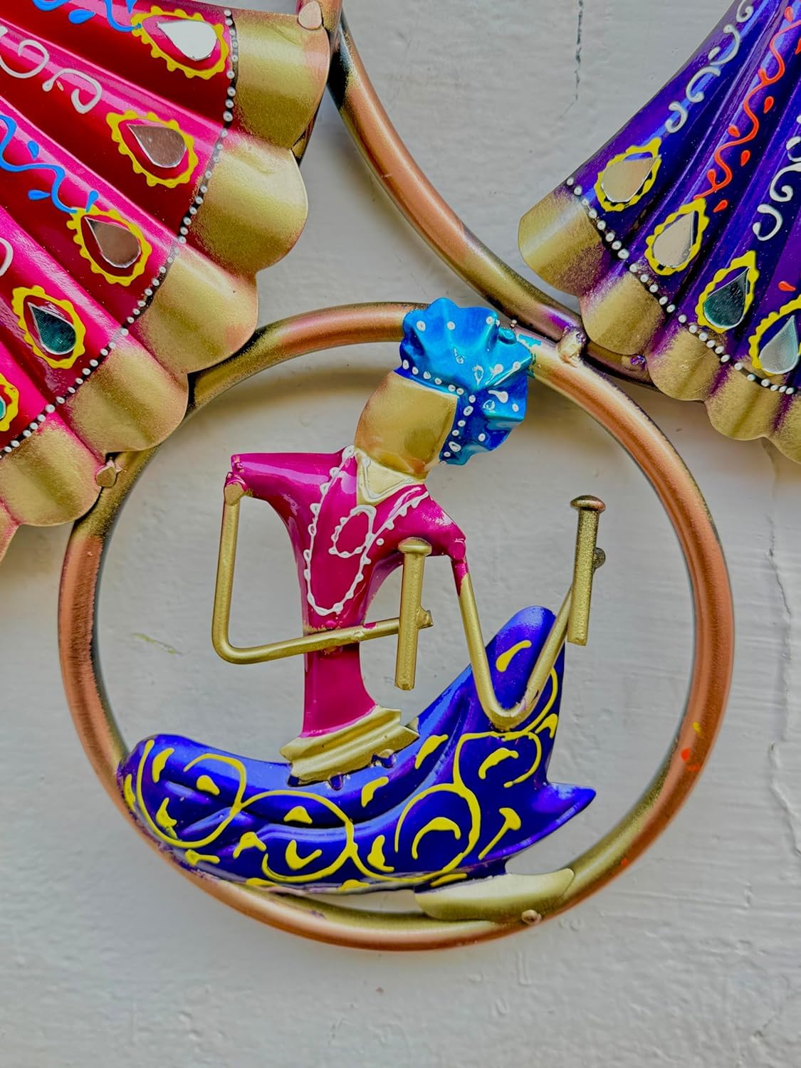 RSN 9 Musicians Doll Circle with LED Light Metal Wall Art Wall Sculpture/Wall Hanging Home Decoration Perfect for Living Room/Be