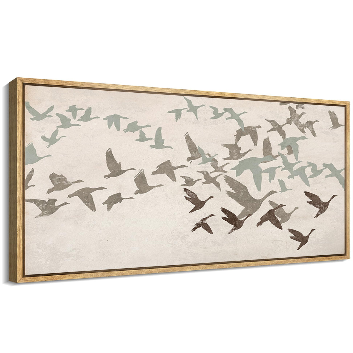 Mudecor Extra Large Framed Canvas Print Wall Art Wild Freedom Assorted Birds In Flight Antique Retro Fine Art Illustrations Deco