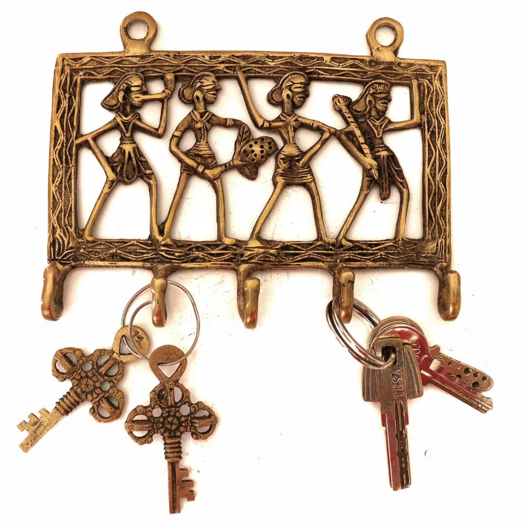 The Spiritual Living Brass Key Holder for Home Decor Stylish | 6 Inch | Dhokra Metal Craft | Key Hangers for Wall | Key Chain Ho