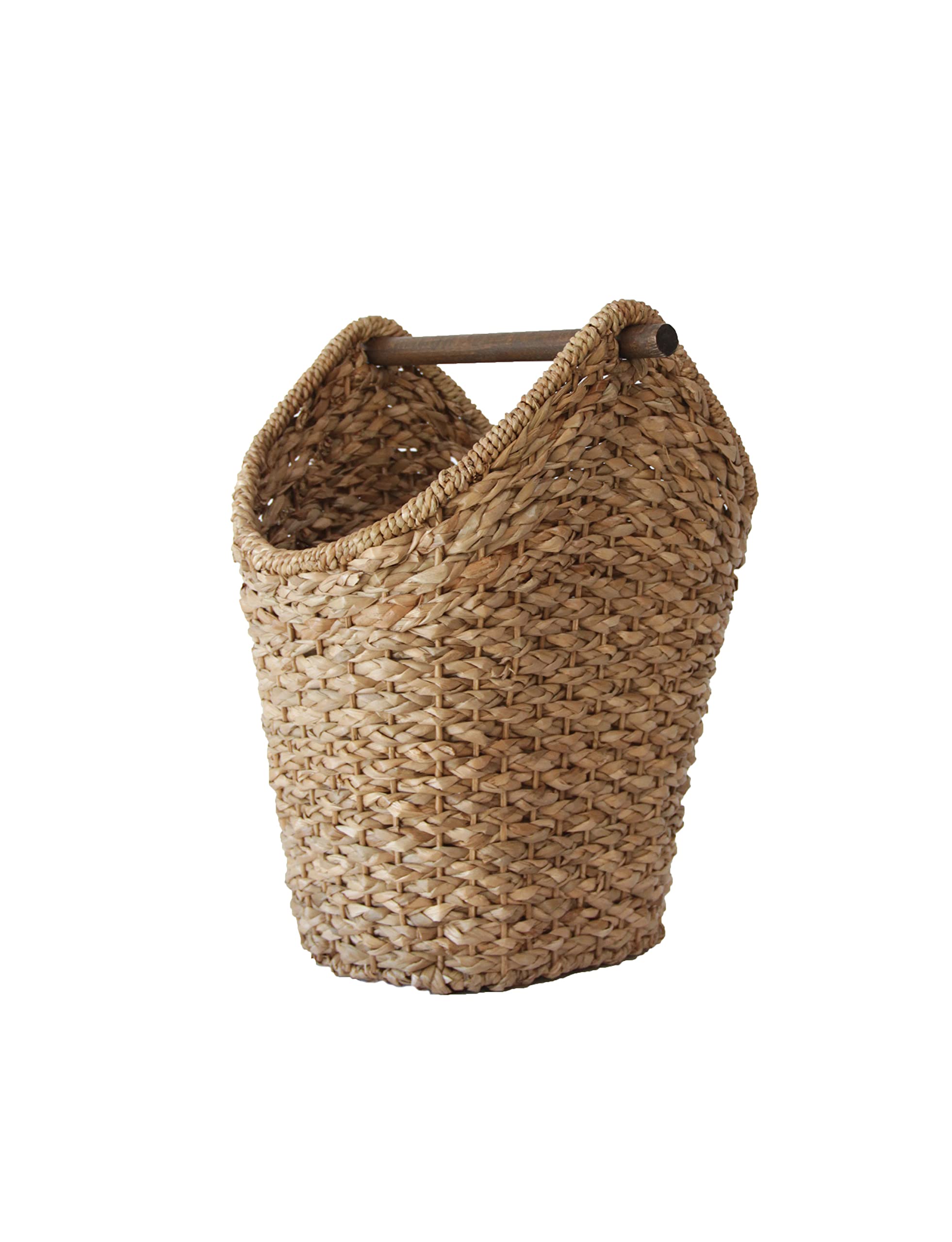 Bankuan Braided Oval Toilet Paper Basket With Wood Bar