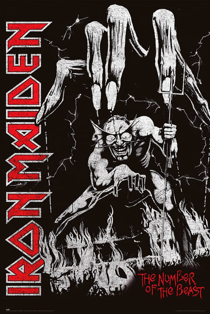 Iron Maiden - Music Poster (Number Of The Beast - Album Cover) (Size: 24'' X 36'')