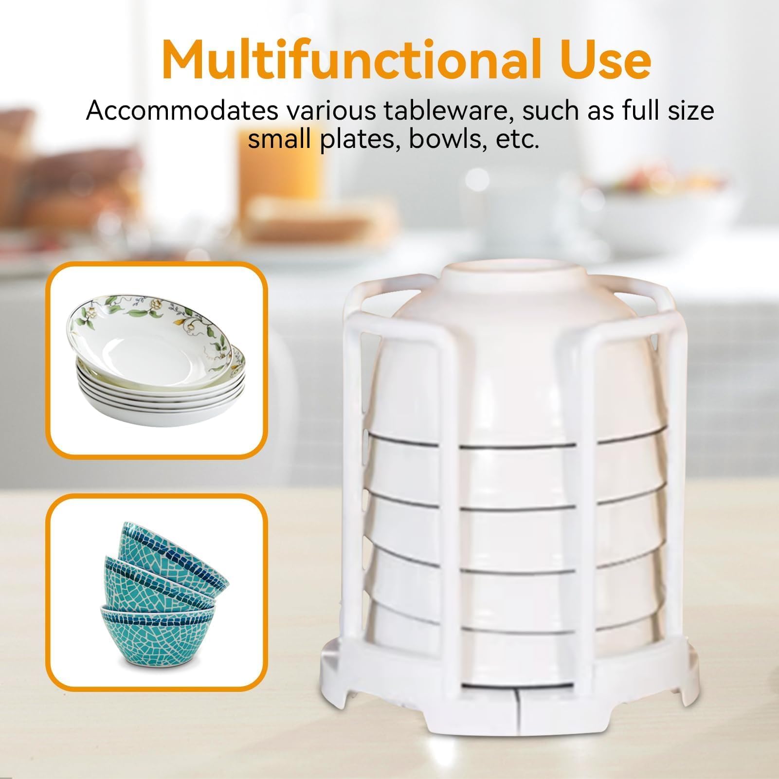 Bowl Rack, Adjustable Plate Holders For Dinner Plates Retractable Plates Organizer Dish Holder Plate Dish Rack Organizer With Ha