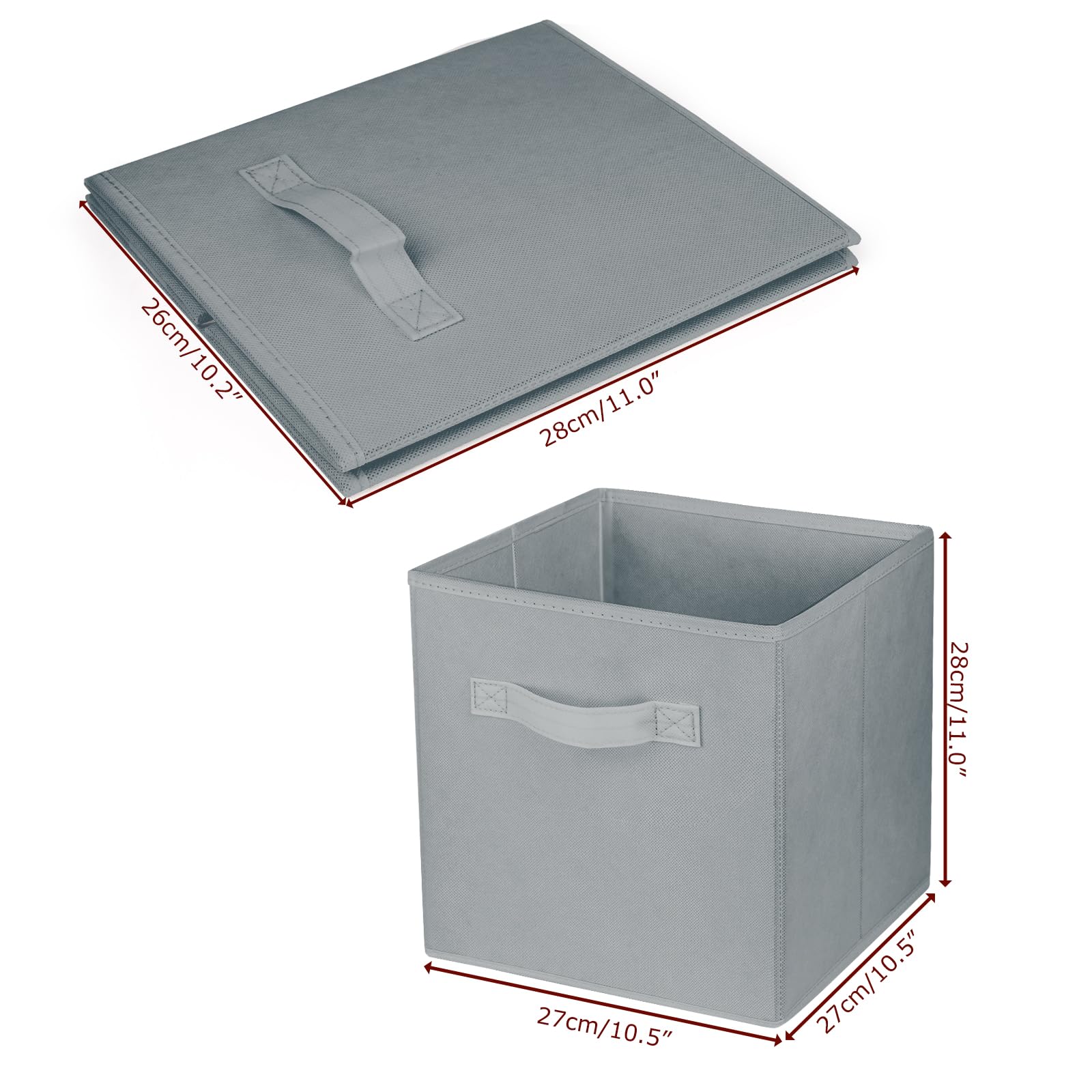 Zuihug 2 Pcs Storage Cubes, 10.5 Inch Collapsible Storage Bins, Fabric Foldable Bins For Organization, Durable Storage Bins For