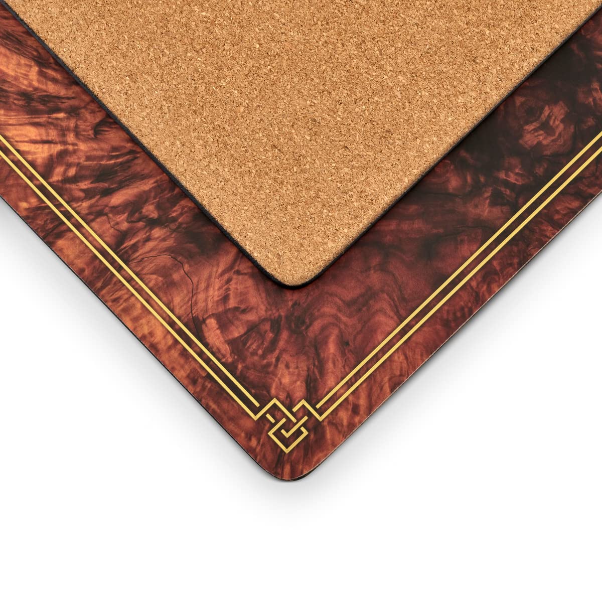 Pimpernel Walnut Burlap Collection Placemats | Set Of 4 | Heat Resistant Mats | Cork-Backed Board | Hard Placemat Set For Dining