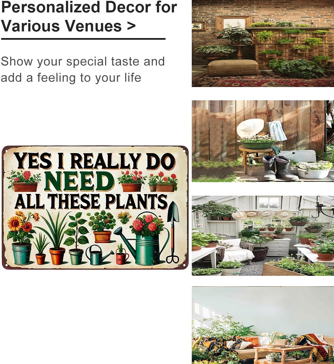Bestylez Garden Gifts I Really Need All These Plants Vintage Gardening Signs for Home Garden Greenhouse Living Room Bedroom Yard