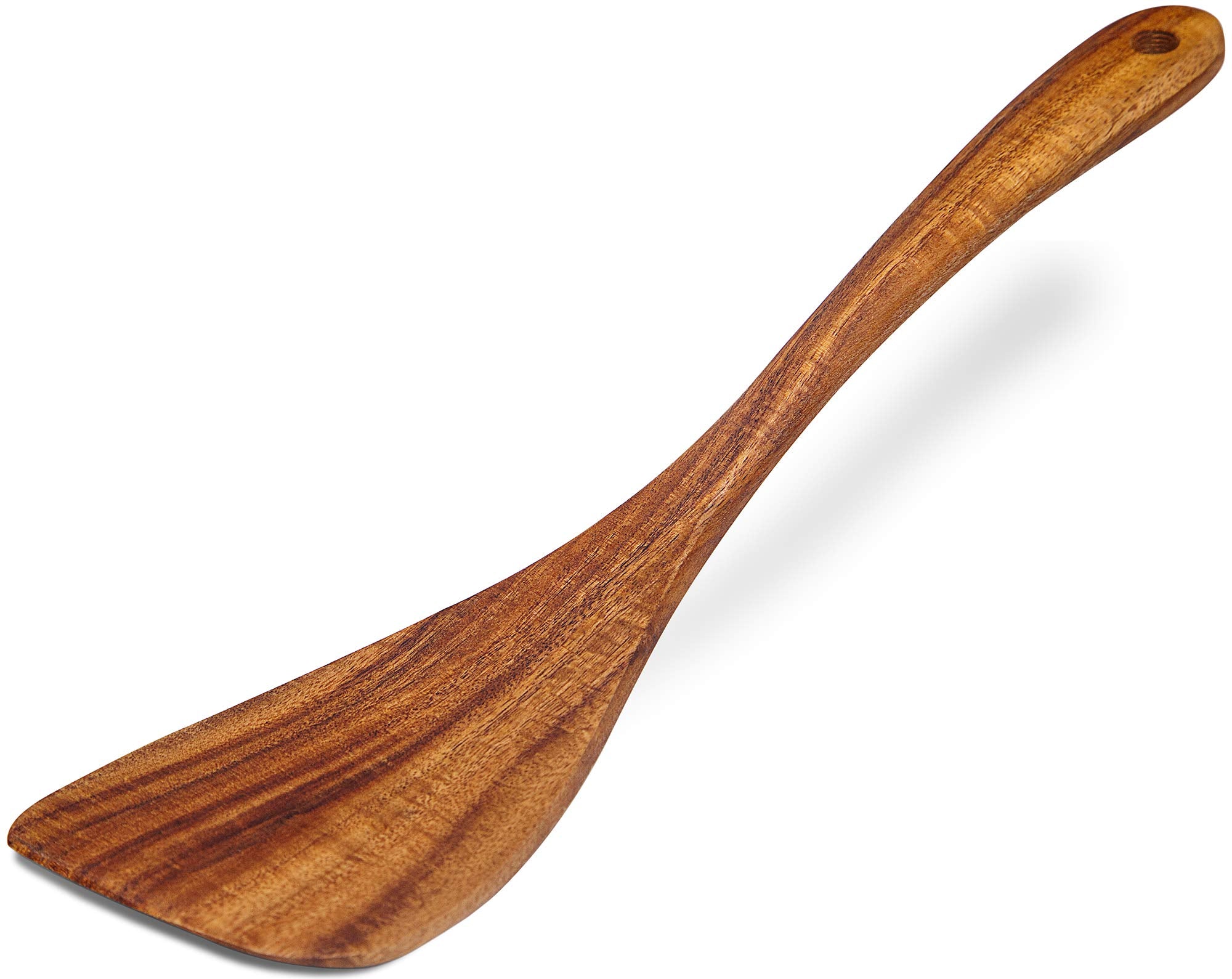 Jilla-Hla Wooden Spatula Wooden Turner Acacia Wood,Long Handle Flat Frying Spatula Handmade For Kitchen Cookware (Frying Spatula