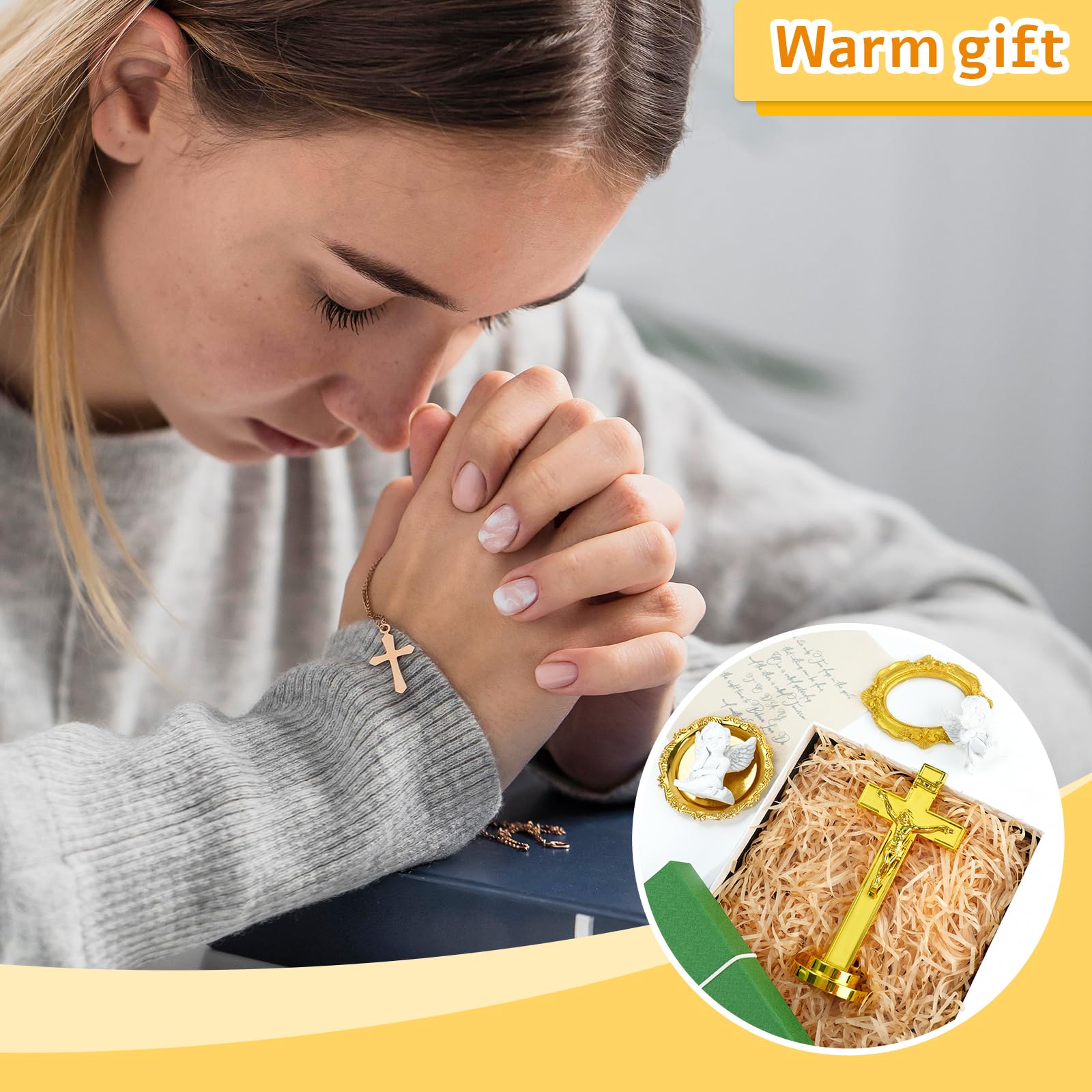 NCPLYGOU 12pcs Crucifix Cross Catholic,Crucifix Standing Cross,Tabletop Cross,Plastic Desktop Wall Mounted Jesus Christ Catholic