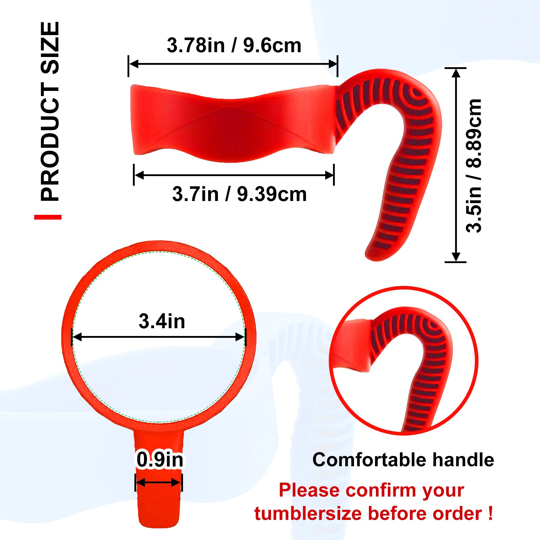 Aicmei 20 Oz Cup Handle, Non-Slip Travel Mug Grip Cup Holder, Comfortable Replacement Handle For Stainless Steel Mugs And More T