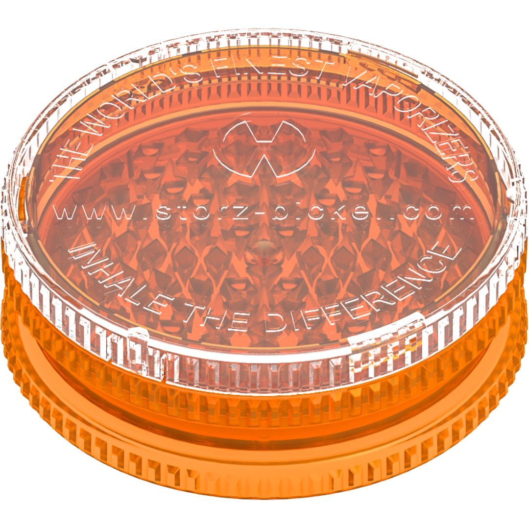 Storz & Bickel Volcano Plastic (Acrylic) 2pc Herb Grinder- Orange 3.5 Inc (90mm)