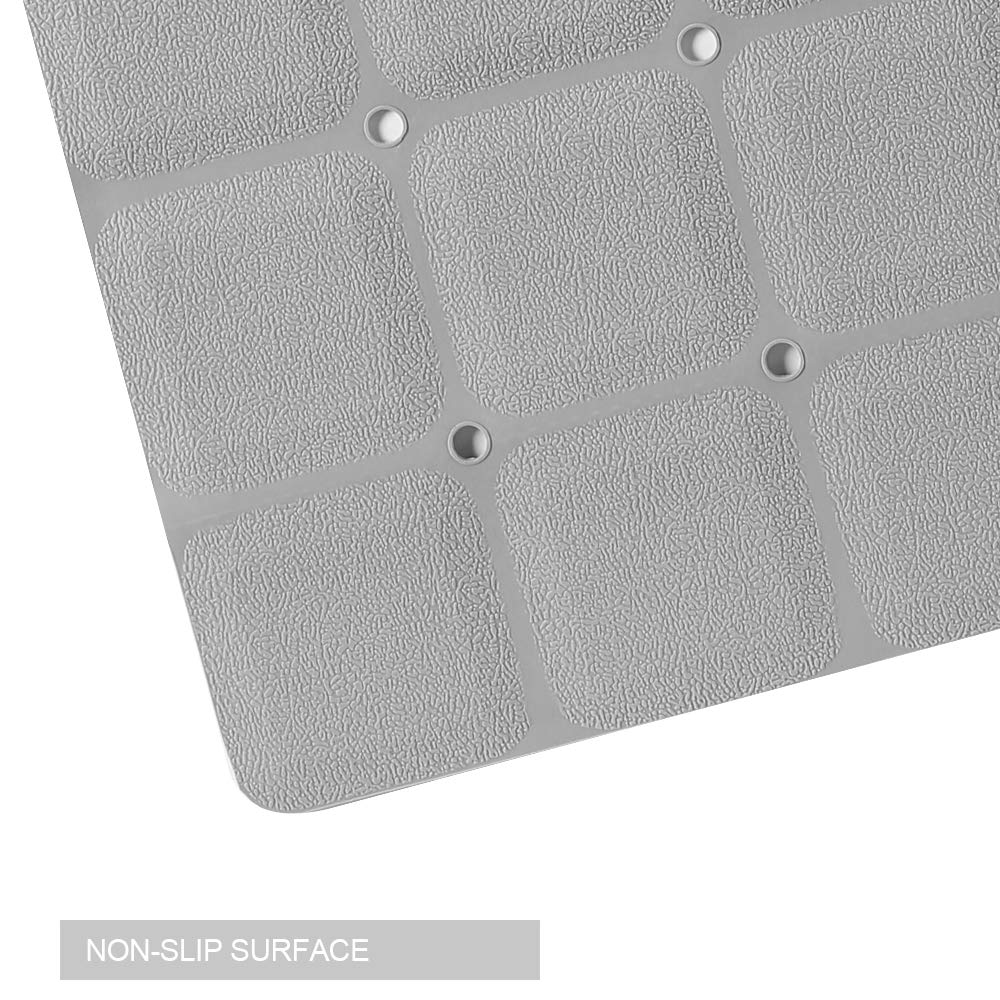 Webos Foldable Non Slip Silicon Bath Mat Bathtub mat no Suction Cups Shower mats for Textured Tub and Reglazed Tub (Foldable -Grey  28-inch x 14-inch)