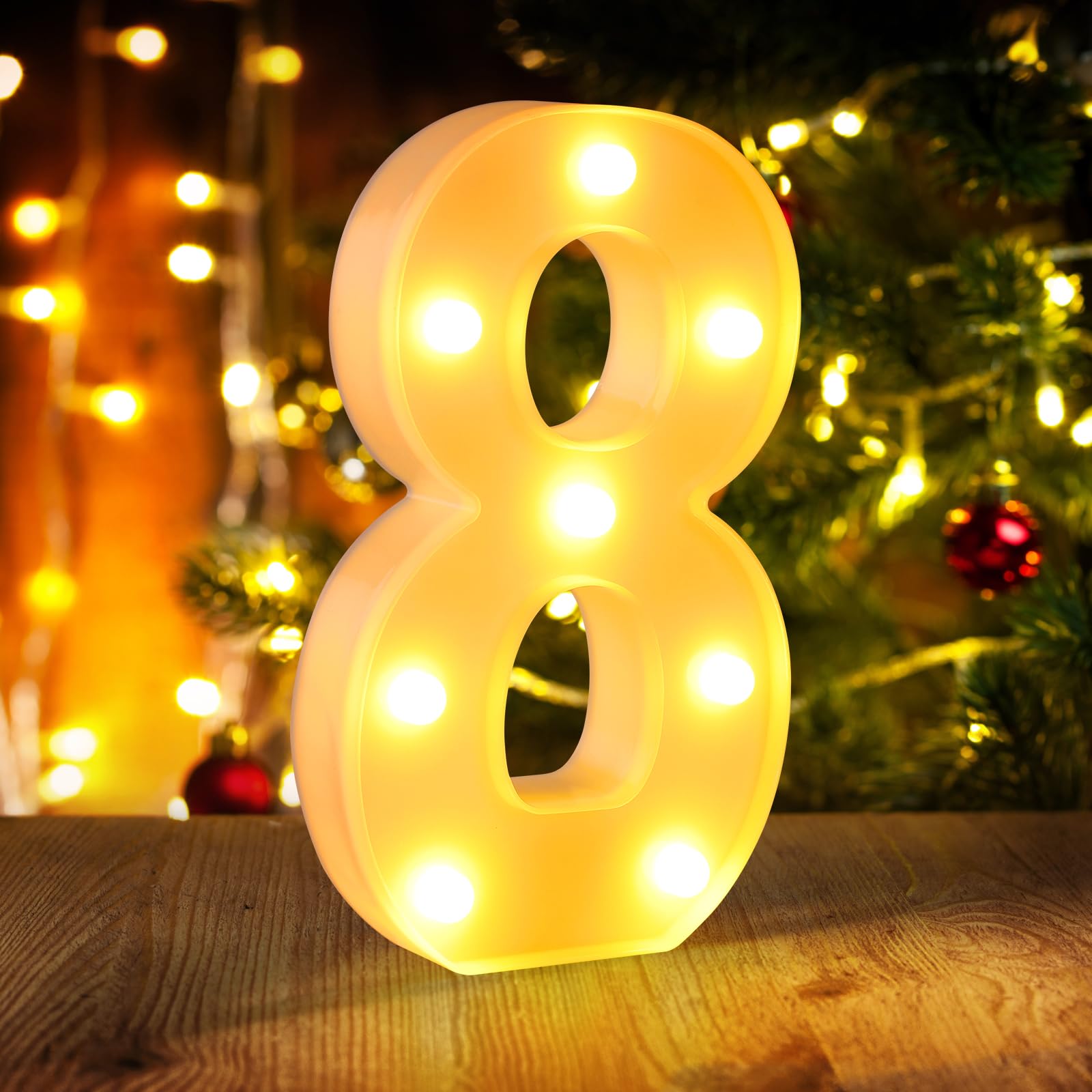 8th Birthday Decorations for Girls and Boys,8 Year Old Birthday Decorations for Centerpieces Table,Light Up Numbers 8 Sign Led f