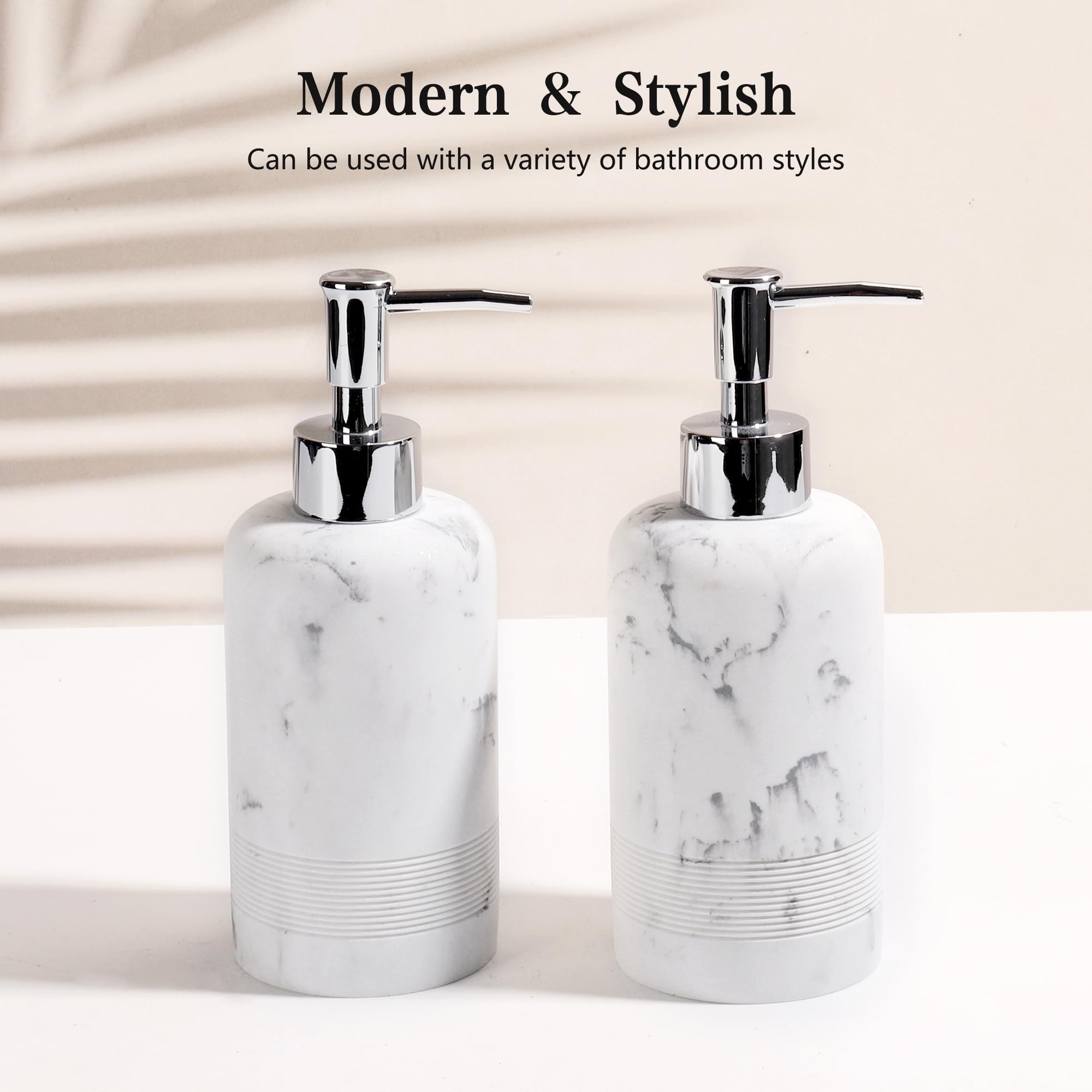 Ymxyjm 2Pcs/Set Hand Soap Dispenser Sets - 10.8Oz Refillable Resin Liquid Soap Dispensers With Rust-Proof Pump For Bathroom Coun