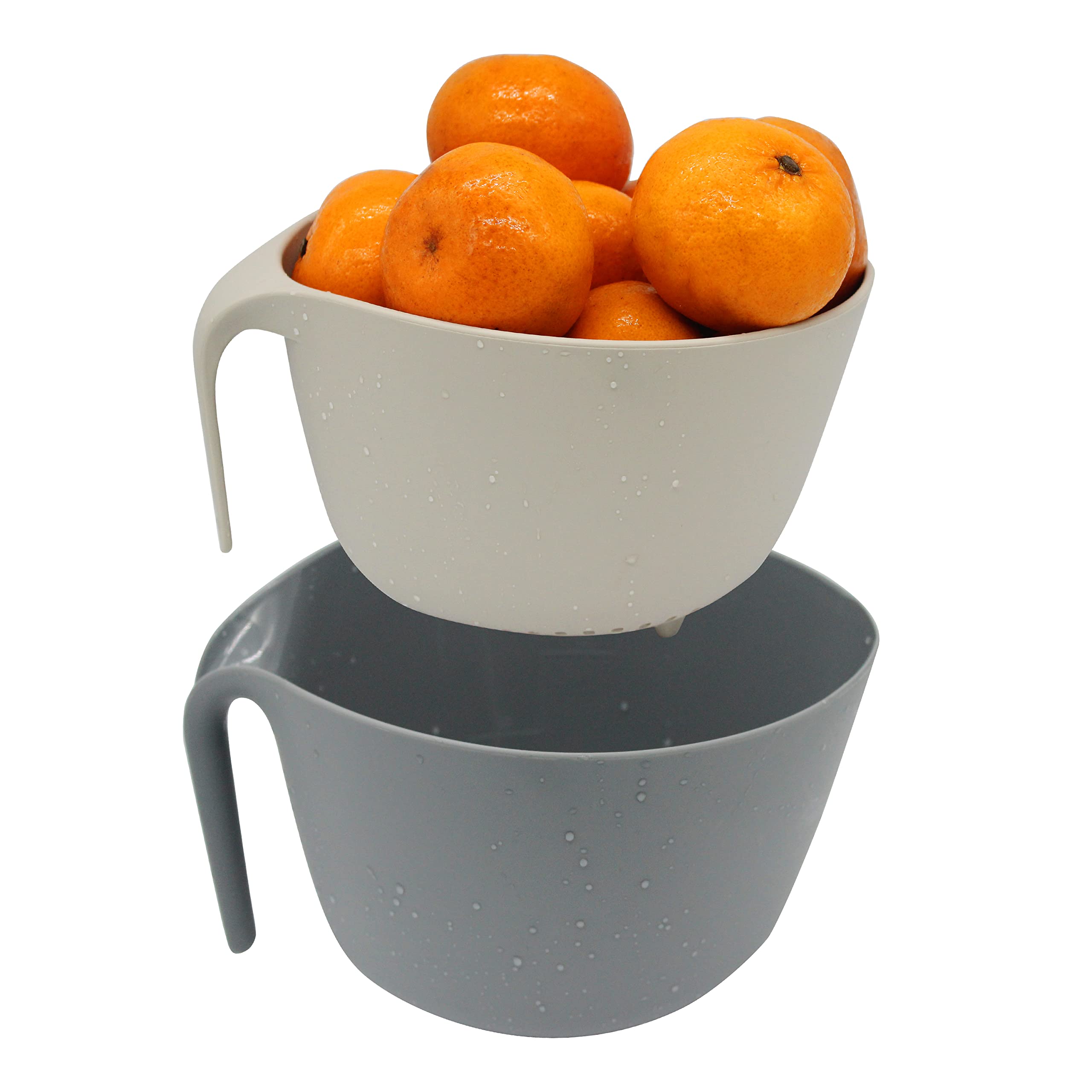 Miherom Kitchen Colander And Strainer Bowls Set,2 In 1 Fruit Vegetable Washing Basket For Soaking,Draining Pasta,Rice,Quinoa,Sma
