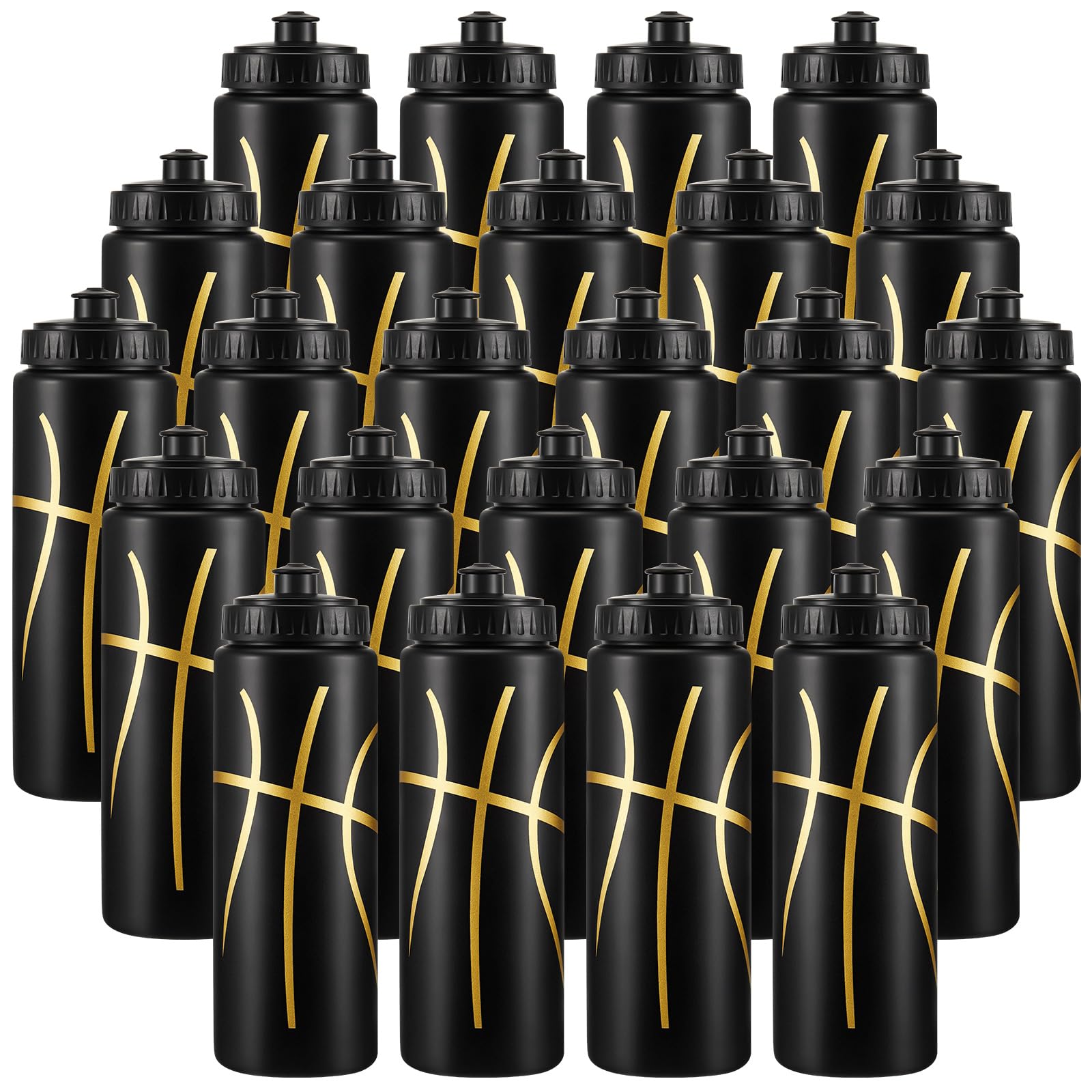 Yaomiao 12 Pcs Basketball Water Bottle 20 oz Reusable Bpa Free Squeeze Easy Carry Leak Proof for Team Sports Basketball Stuff Pa