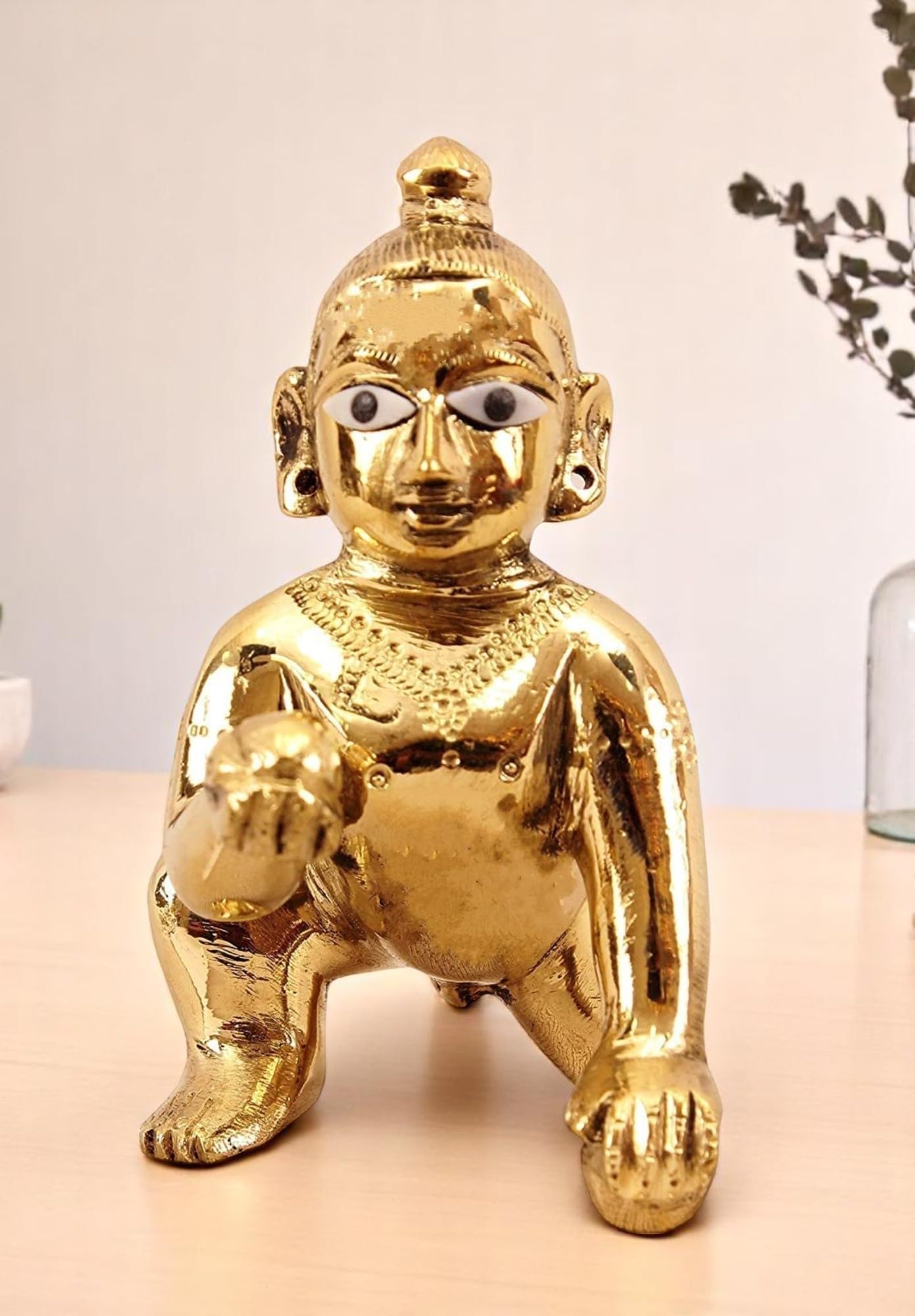 Srimaa Ventures Metal Bal Gopal Murti Size 0 No | Baby Krishna Statue | Thakur Ji Ladoo Gopal Figurine | God Kanhaiya For Temple