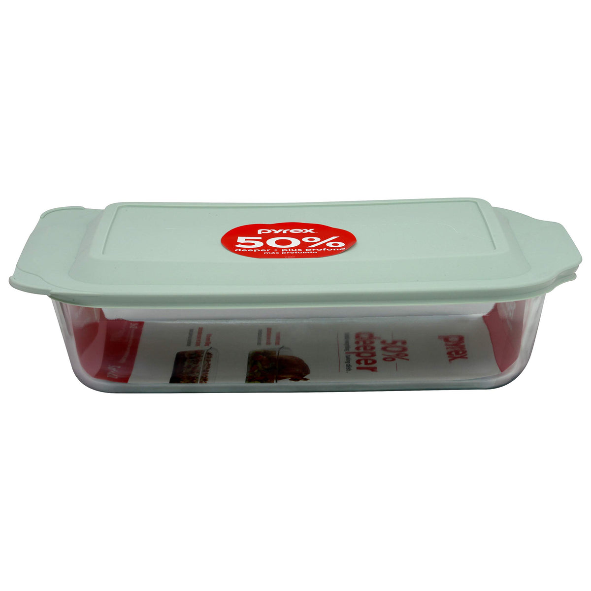 Pyrex Coringware-Pyrex Deep 9''X13''Bkr W/Lid, Plain