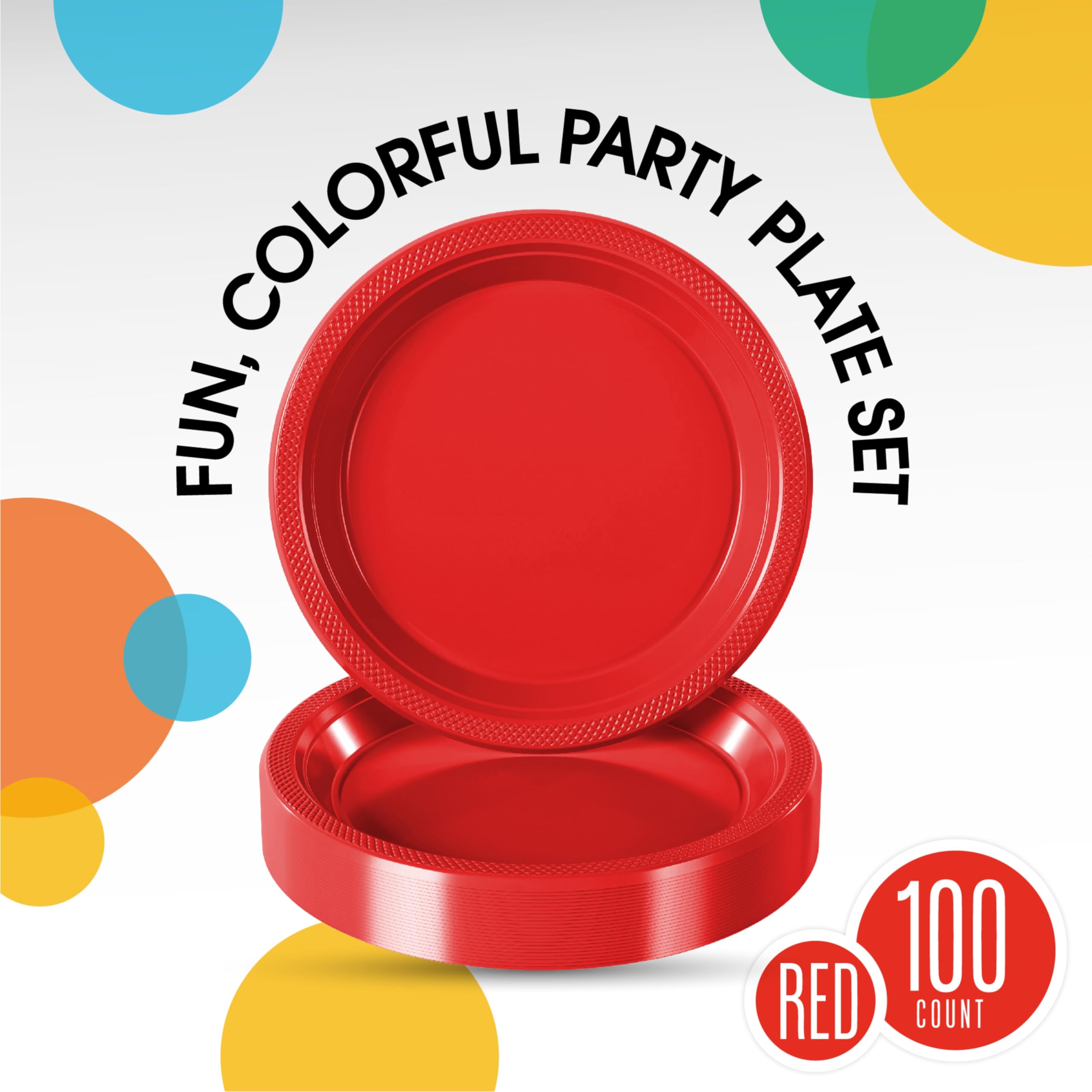 Exquisite Red Plastic Plates For Party 10 Red Disposable Plates For Party Supplies 100 Pcs Disposable Dinner Plate Heavy Duty