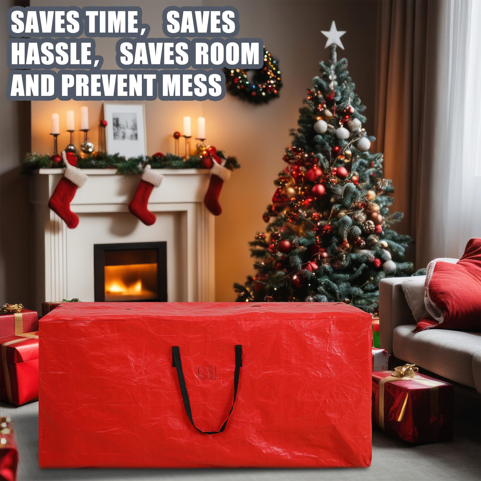 Cozypower Christmas 12ft Skeleton Storage Bag Fit up to 12ft Skeleton Christmas Tree Storage Bag Heavy Duty Extra Large Containe