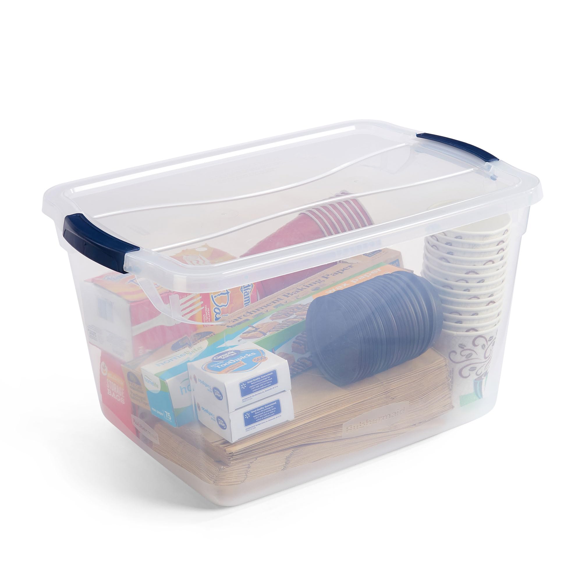 Rubbermaid Cleverstore Clear 30 Qt Pack Of 6 Stackable Plastic Storage Containers With Durable Latching Clear Lids