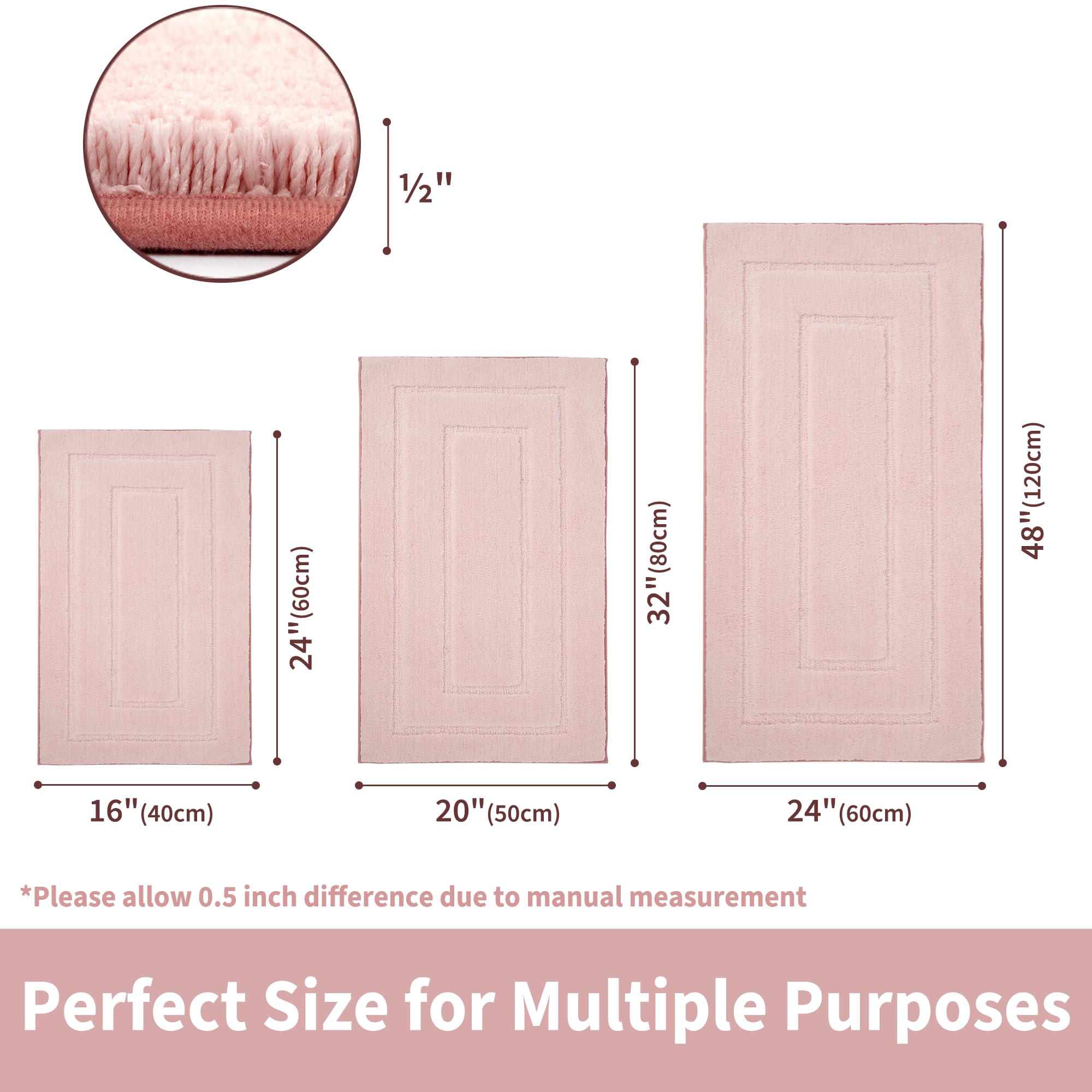 Granny Says Pink Bathroom Rugs Non Slip Washable, 16''X 24'', Soft Bath Mats For Bathroom, Microfiber Shag Rug, Absorbent Bathro