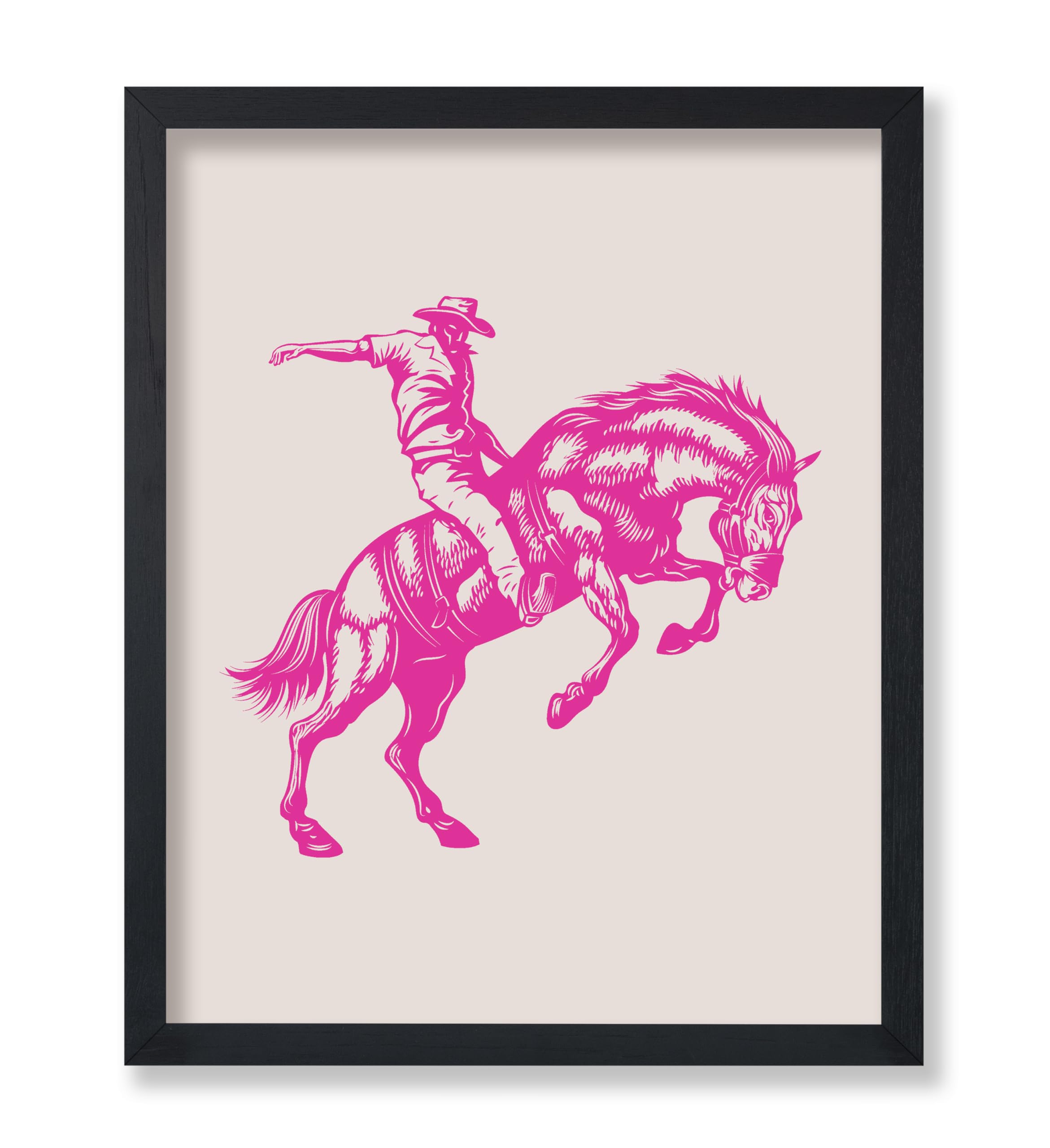 Poster Master Skeleton Cowboy Poster - Retro Pink Skeleton Horse Print - Western Art - Rodeo Art - Wild West Art - Gift For Him