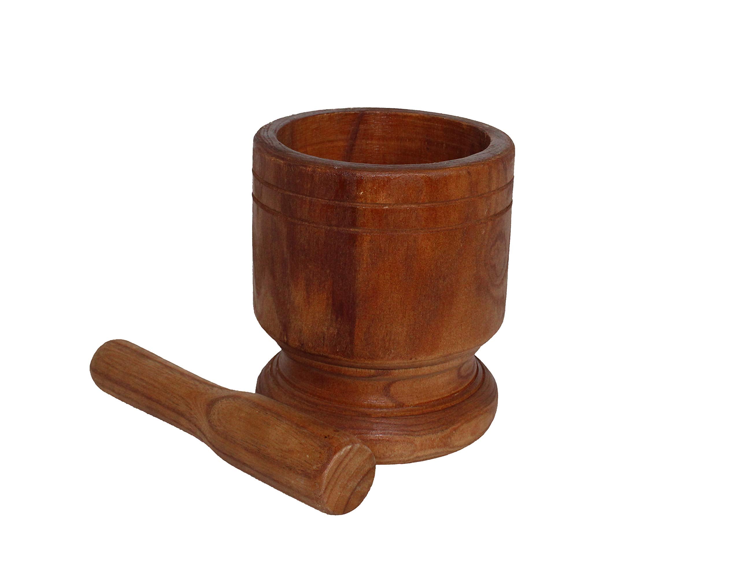 Imusa Usa Lis-009 5'' Wide Wood Jumbo Mortar & Pestle