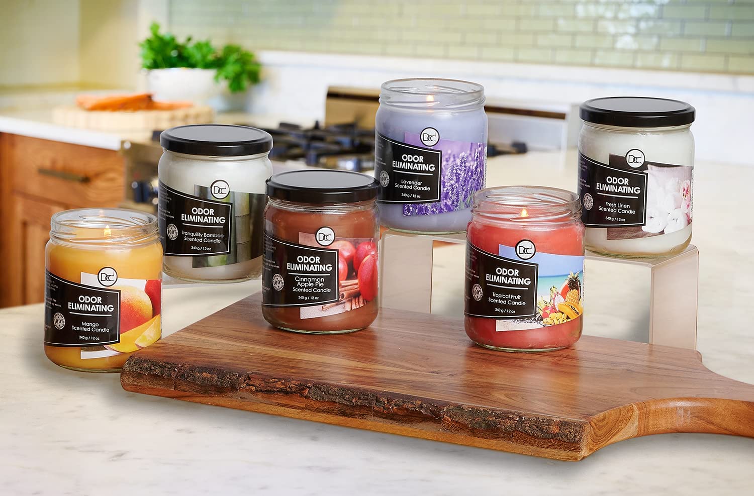 Lavender Odor Eliminating Highly Fragranced Candle - Eliminates 95% of Pet, Smoke, Food, and Other Smells Quickly - Up to 80 Hou
