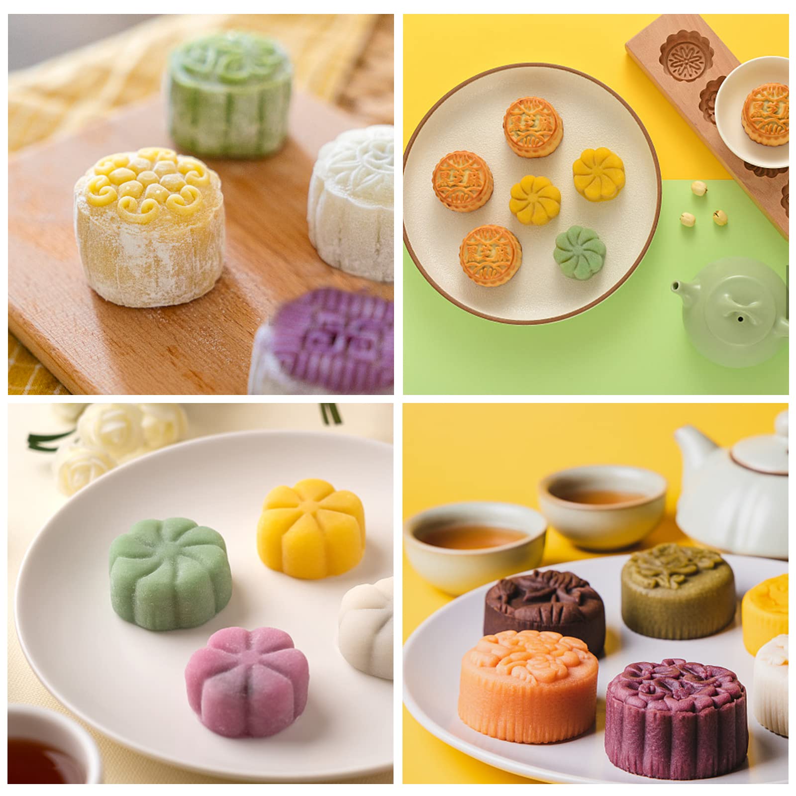 Animal Mid-Autumn Mooncake Press Mold, Hand-Pressed Stamp Dessert Diy, Mooncake Puff Pastry Press Mold With Printed Flower Diy (