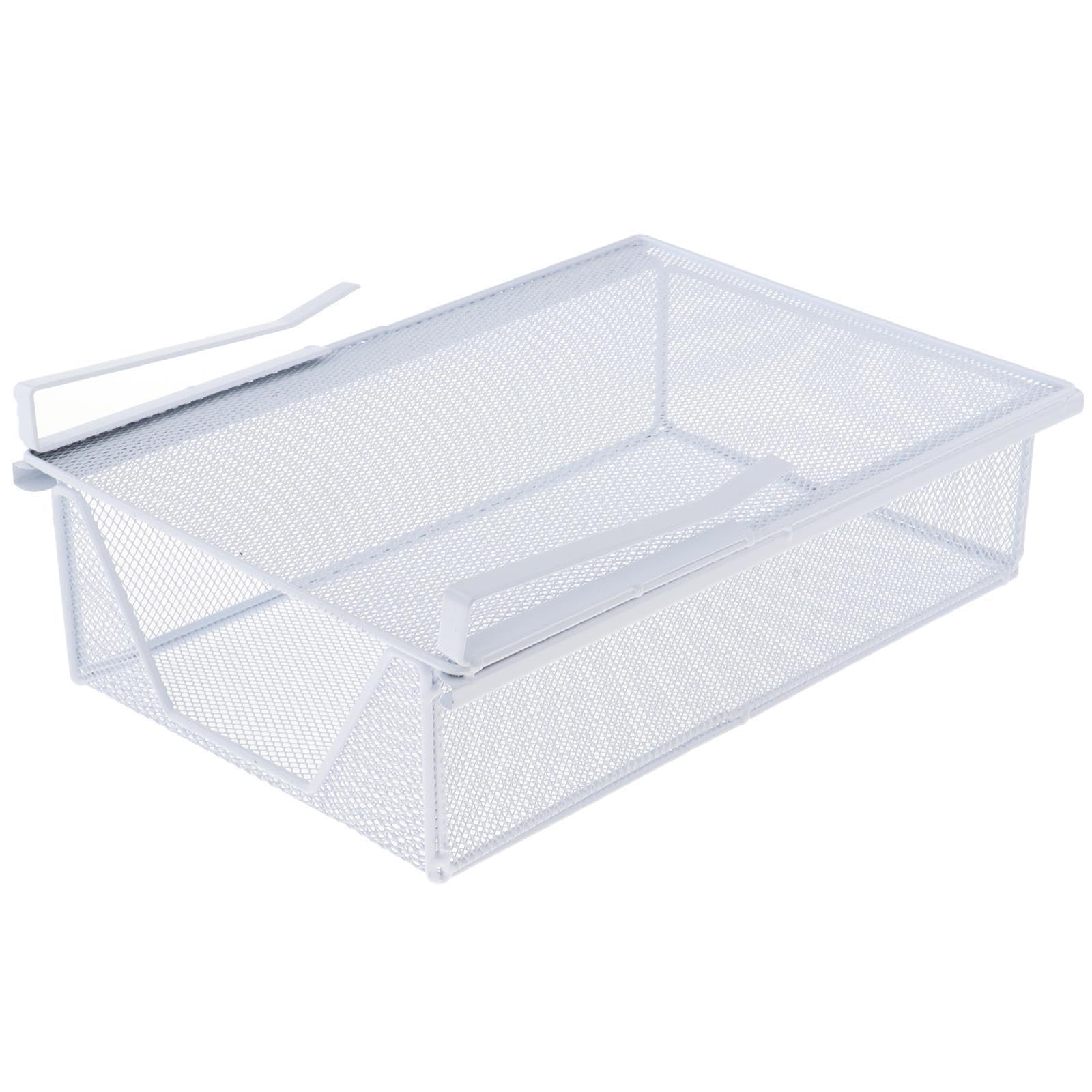 Heavenglow Under Shelf Wire Basket Space Saving Multipurpose For Kitchen Office Bedroom White