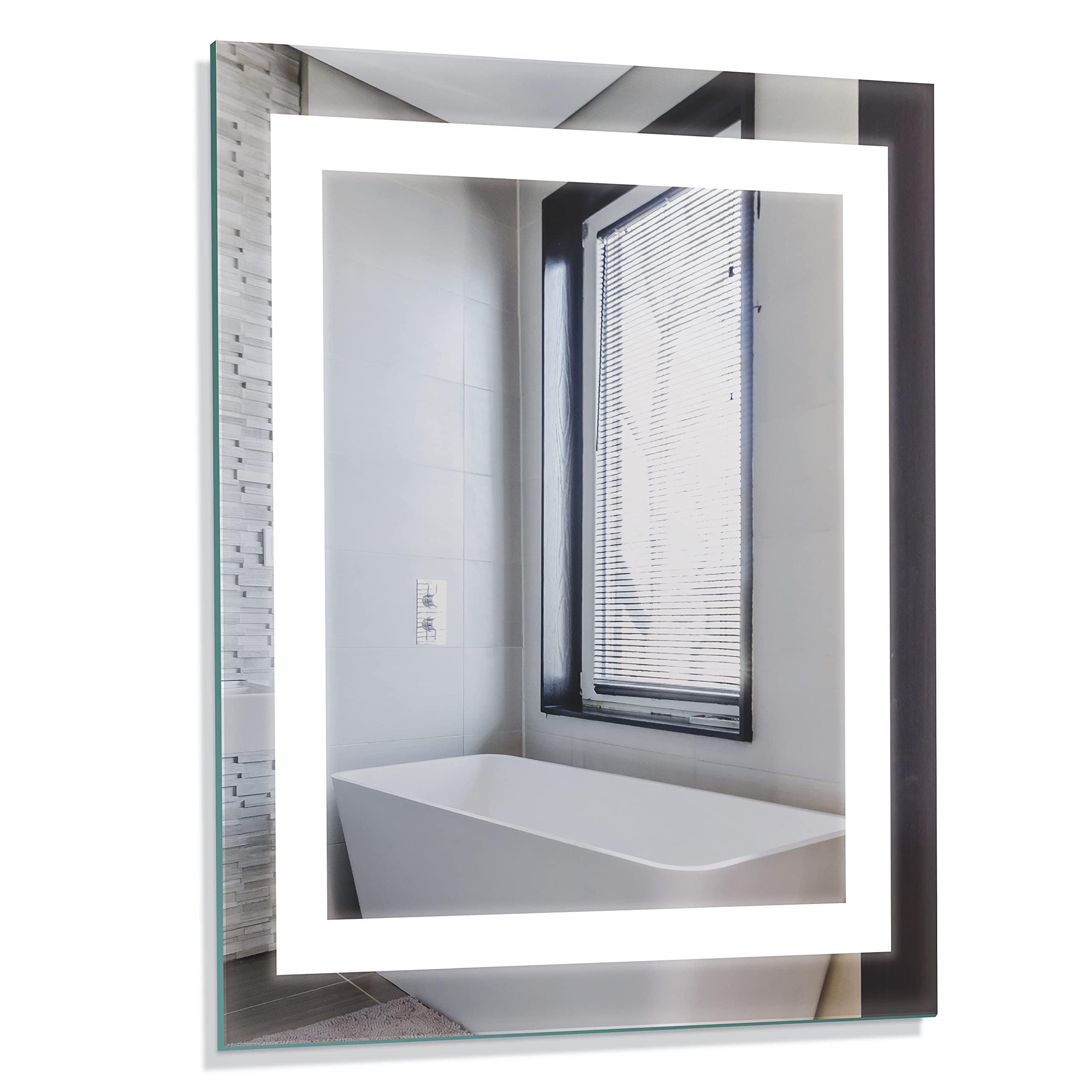 Homewerks 100153 30X36 Inches Led Bathroom Mirror Wall Mounted Frameless Anti-Fog Light 800 Lumen Bright White 5000 Kelvin, Sing