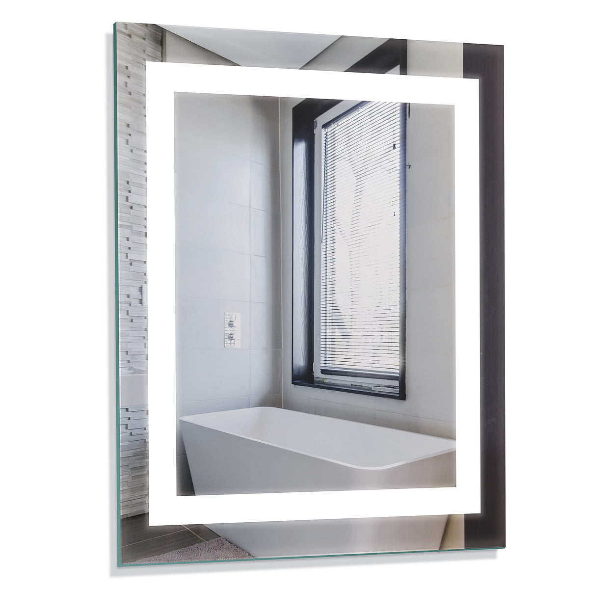 Homewerks 100153 30X36 Inches Led Bathroom Mirror Wall Mounted Frameless Anti-Fog Light 800 Lumen Bright White 5000 Kelvin, Sing