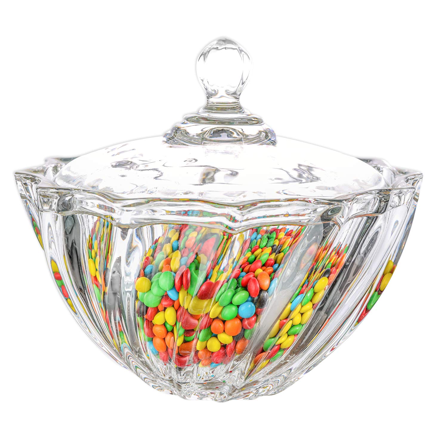 Comsaf Large Christmas Glass Candy Dish With Lid, Clear Candy Bowl, Crystal Christmas Candy Jar For Home, Kitchen, Candy Dish Fo