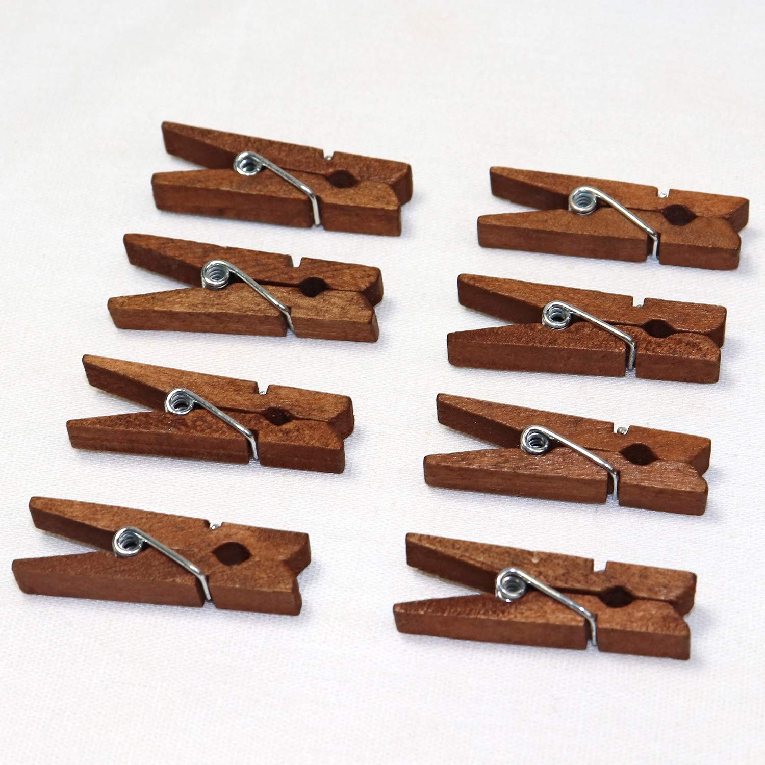 Mini Natural Wooden Clothespins With Jute Twine, 100Pcs, 1.4 Inch Photo Paper Peg Pin Craft Clips With 320Ft Natural Twine For S