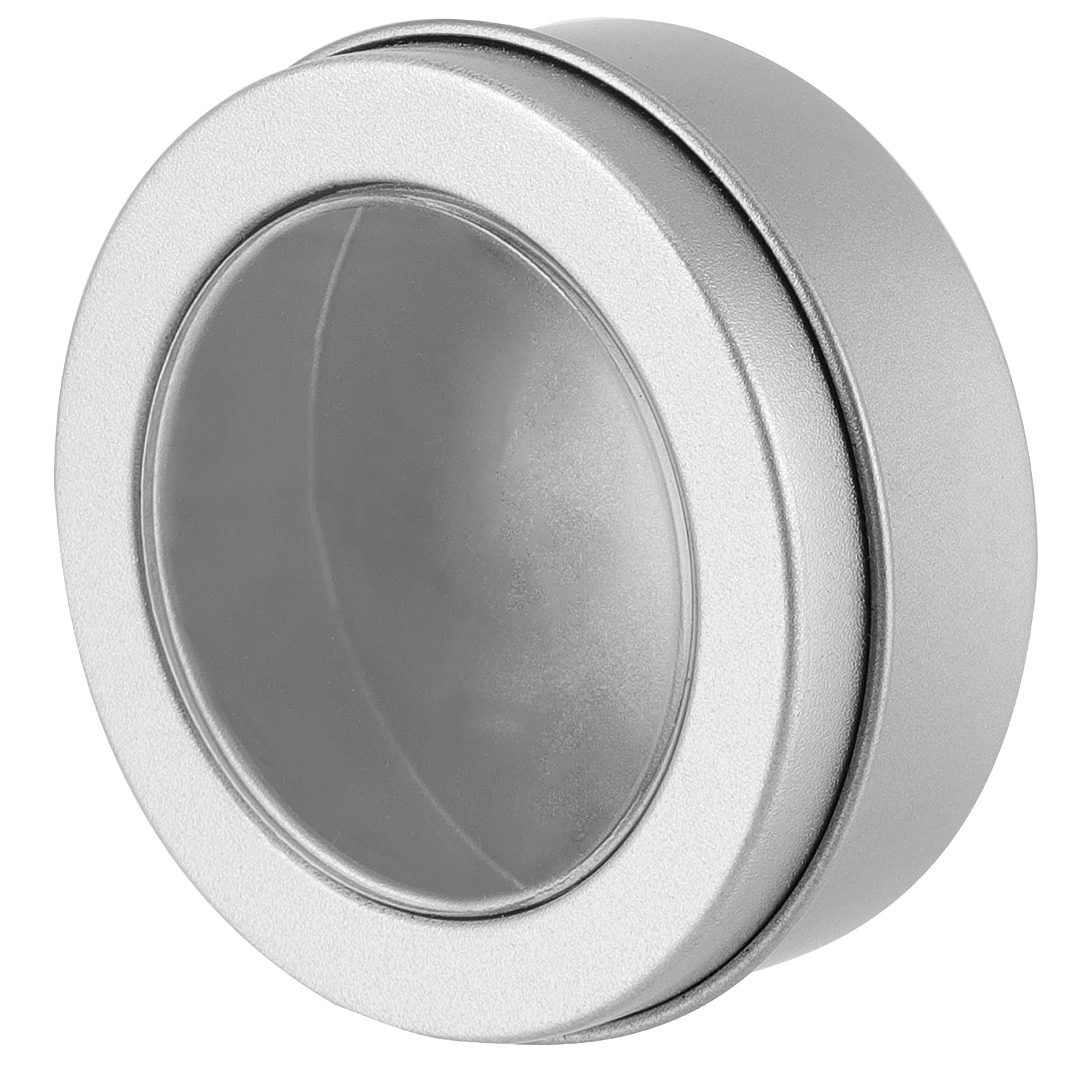 Sheutsan 48 Pack 2 Oz Metal Tins Cans, Round Empty Container Cans With Clear Window Top, Round Tin Container Bottle For Cosmetic