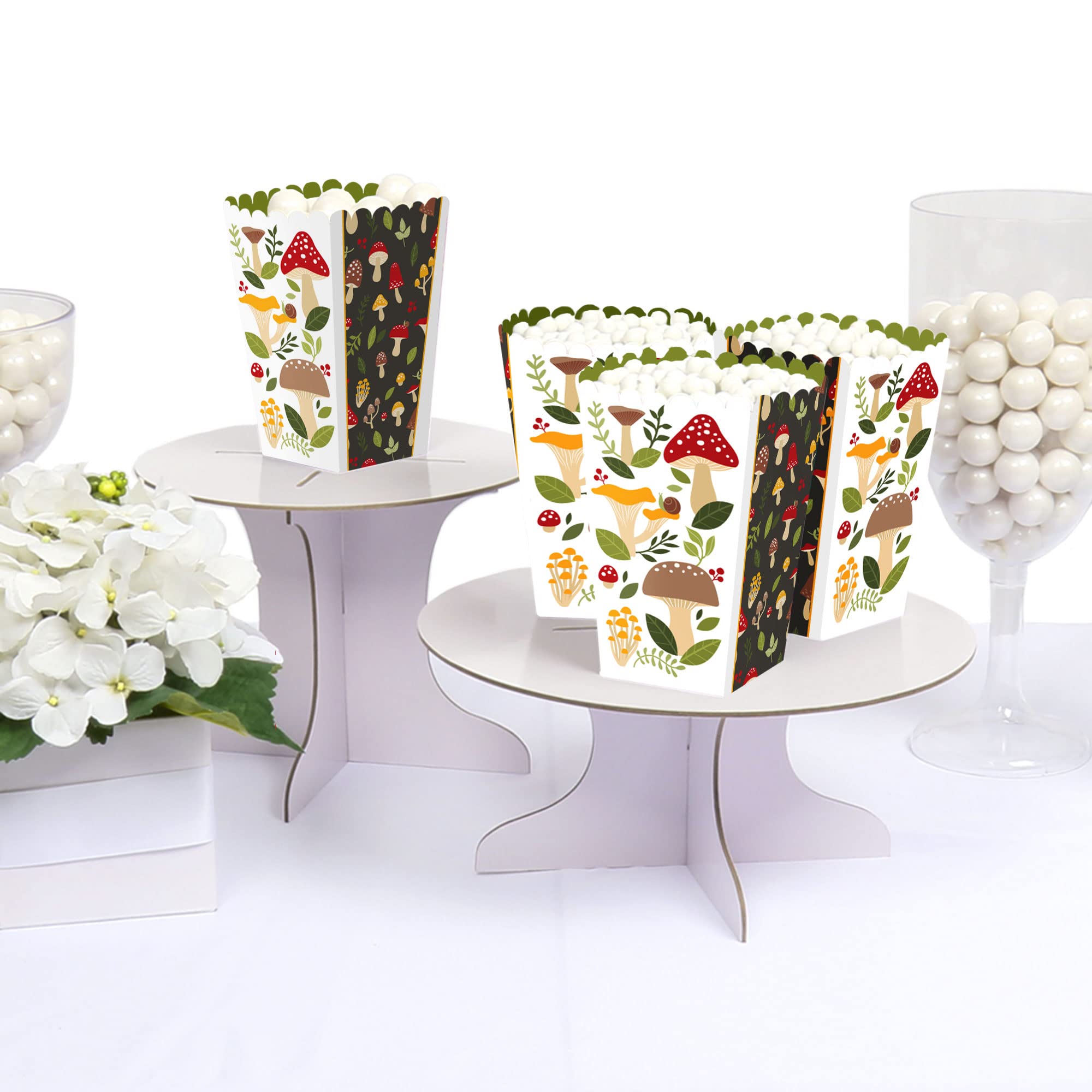 Big Dot Of Happiness Wild Mushrooms - Red Toadstool Party Favor Popcorn Treat Boxes - Set Of 12