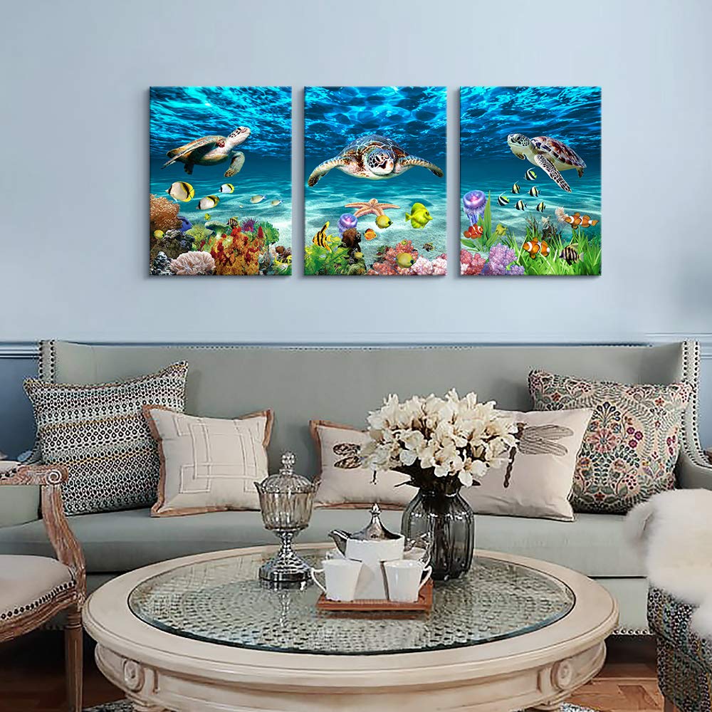 Canvas Wall Art For Living Room Large Size Wall Decor For Bedroom Modern Bathroom Wall Decoration Blue Ocean Wall Painting Sea T